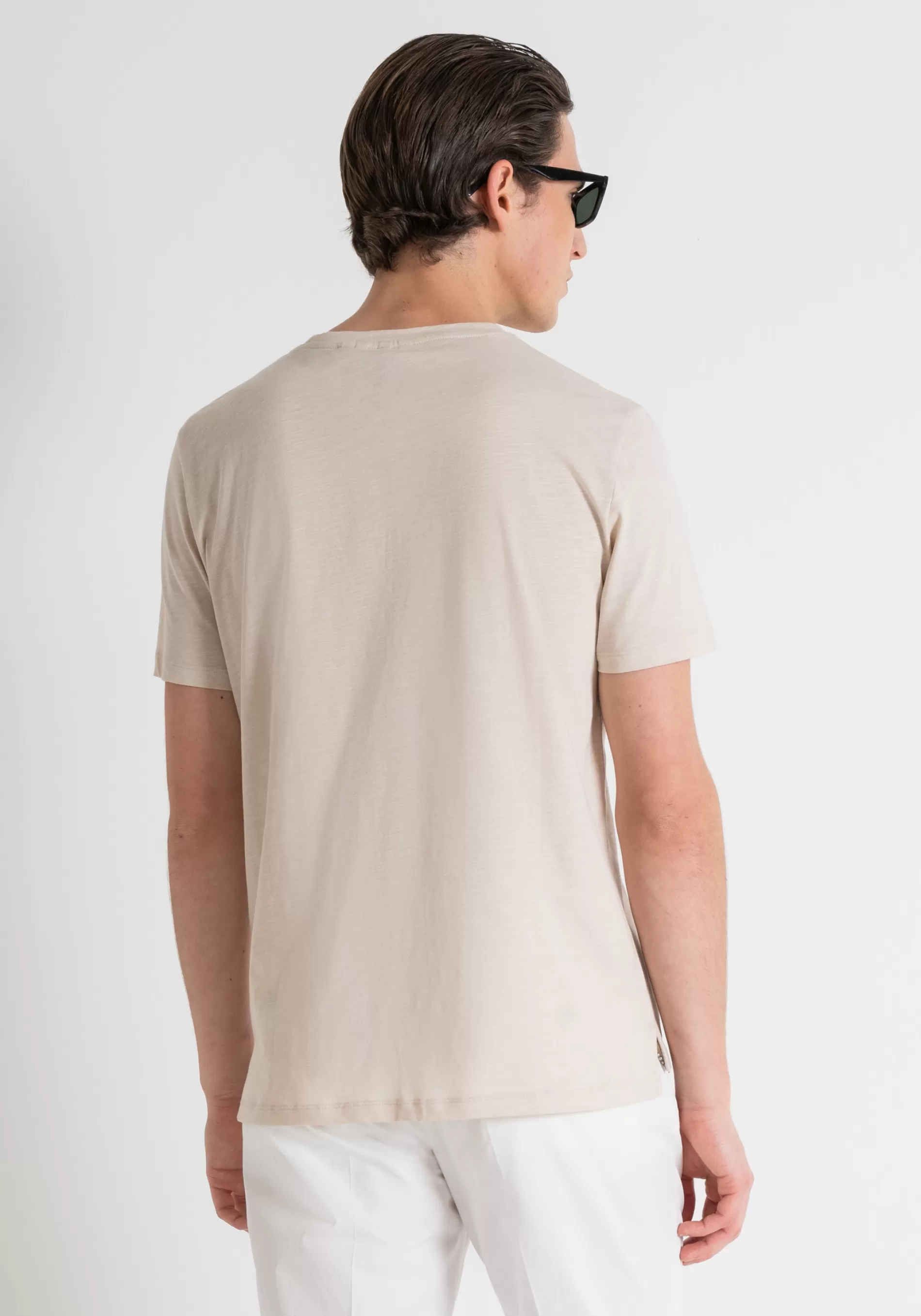 Best REGULAR FIT FLAMED COTTON T-SHIRT WITH INJECTION-MOLDED RUBBERIZED LOGO PRINT T-shirts and Polo