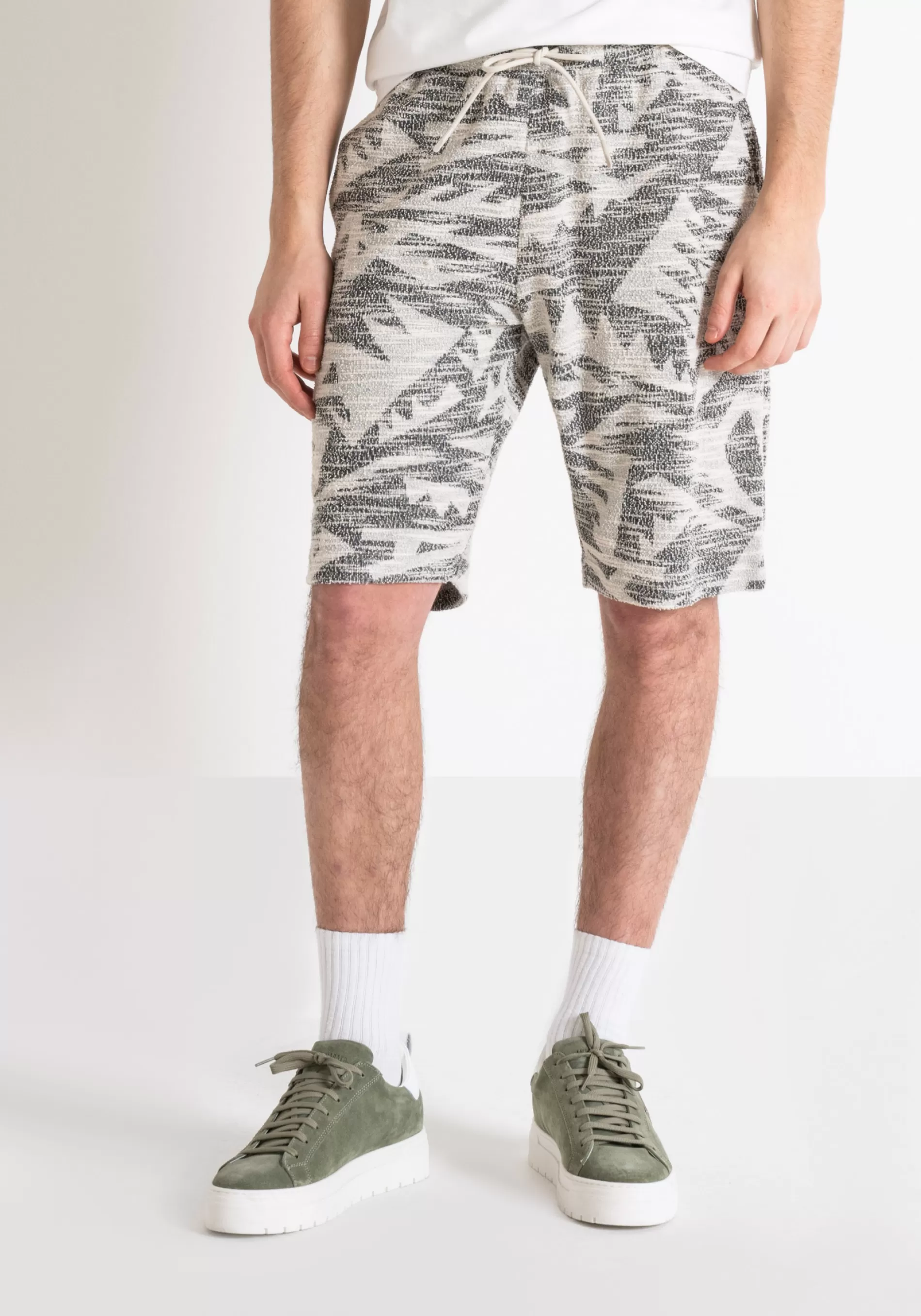 Hot REGULAR FIT FLEECE SHORTS IN REINFORCED ELASTIC COTTON Trousers