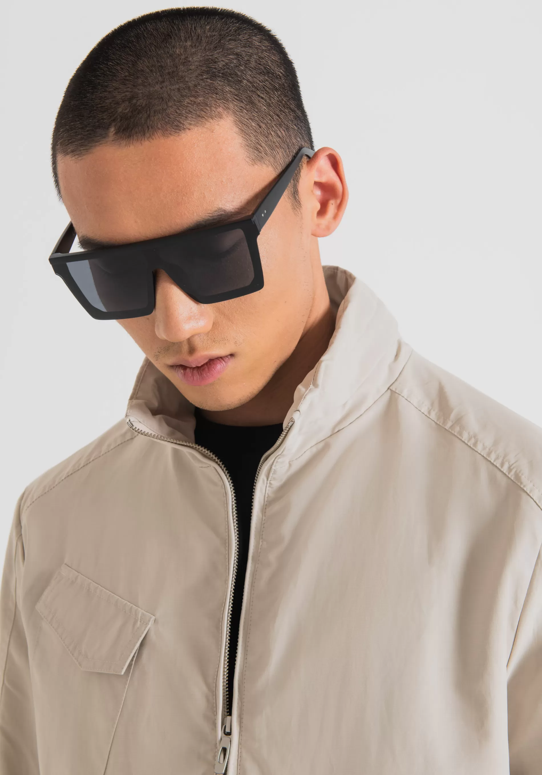 Cheap REGULAR FIT JACKET IN COTTON BLEND FABRIC AND LOGO PLAQUE Field Jackets and Coats