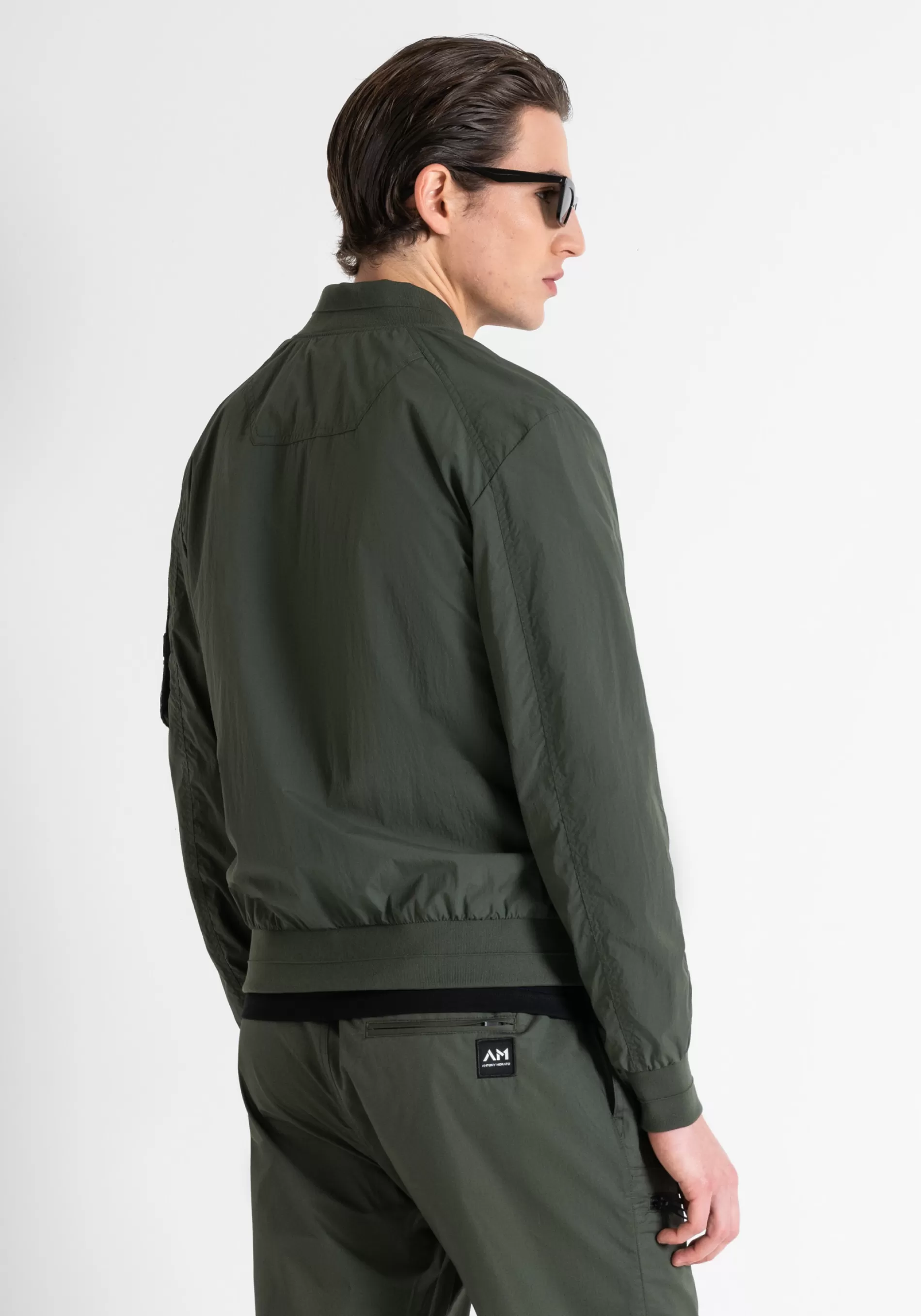Hot REGULAR FIT JACKET IN TASLAN NYLON WITH METAL LOGO PLAQUE Field Jackets and Coats