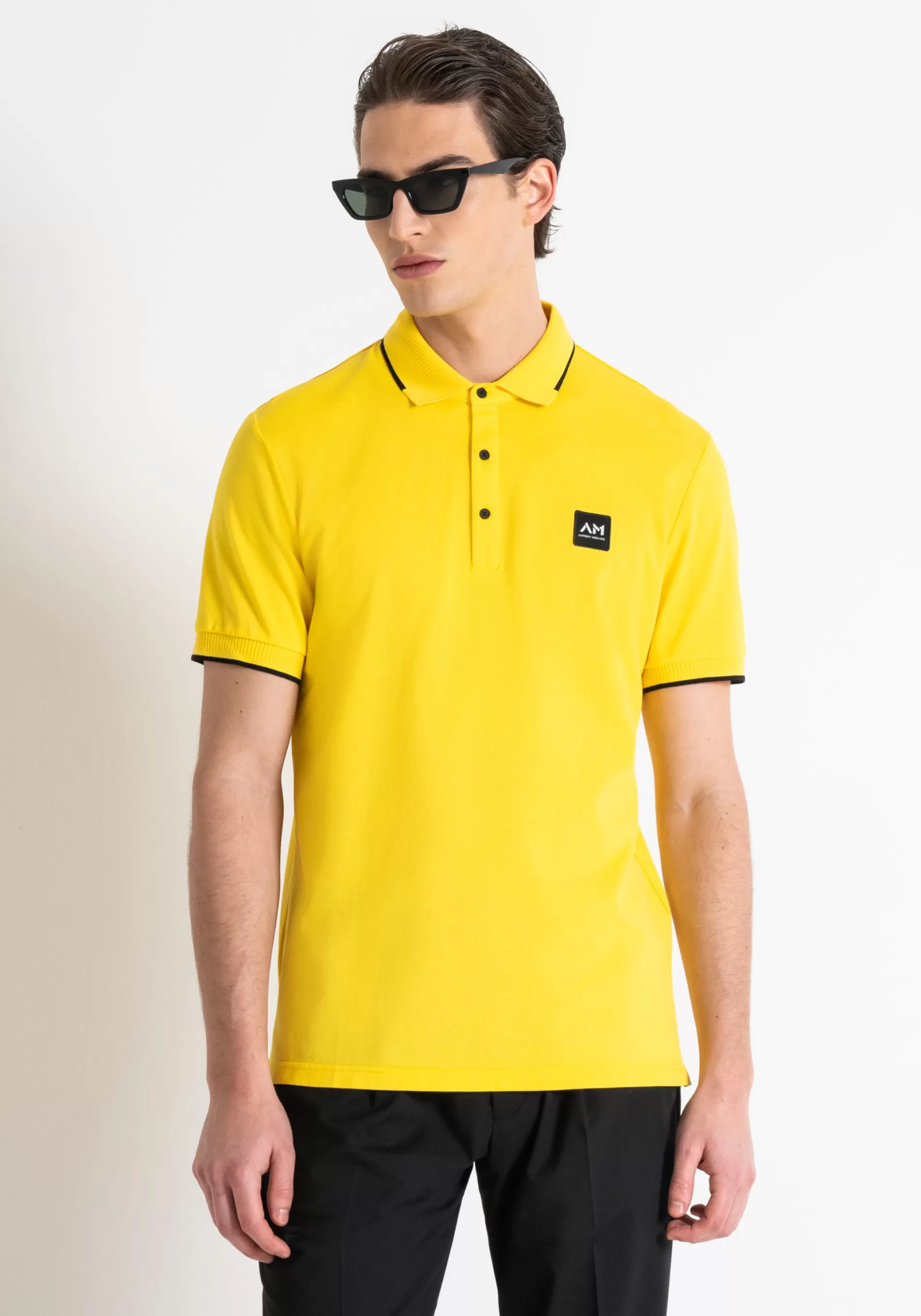 Cheap REGULAR FIT POLO IN MERCERIZED COTTON PIQUÉ WITH LOGO PATCH T-shirts and Polo