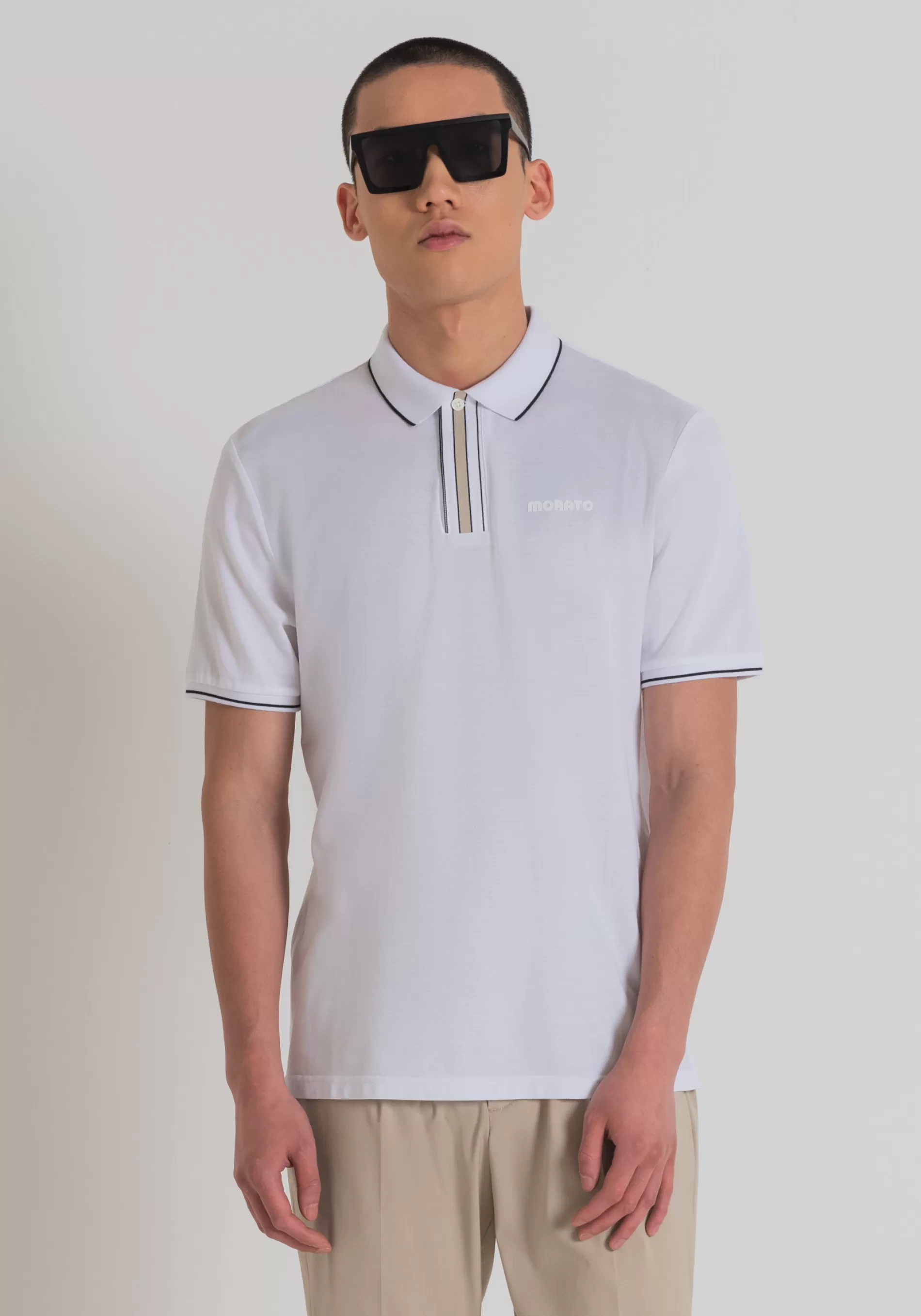 Flash Sale REGULAR FIT POLO SHIRT IN MERCERISED COTTON PIQUE WITH EMBOSSED LOGO PRINT T-shirts and Polo