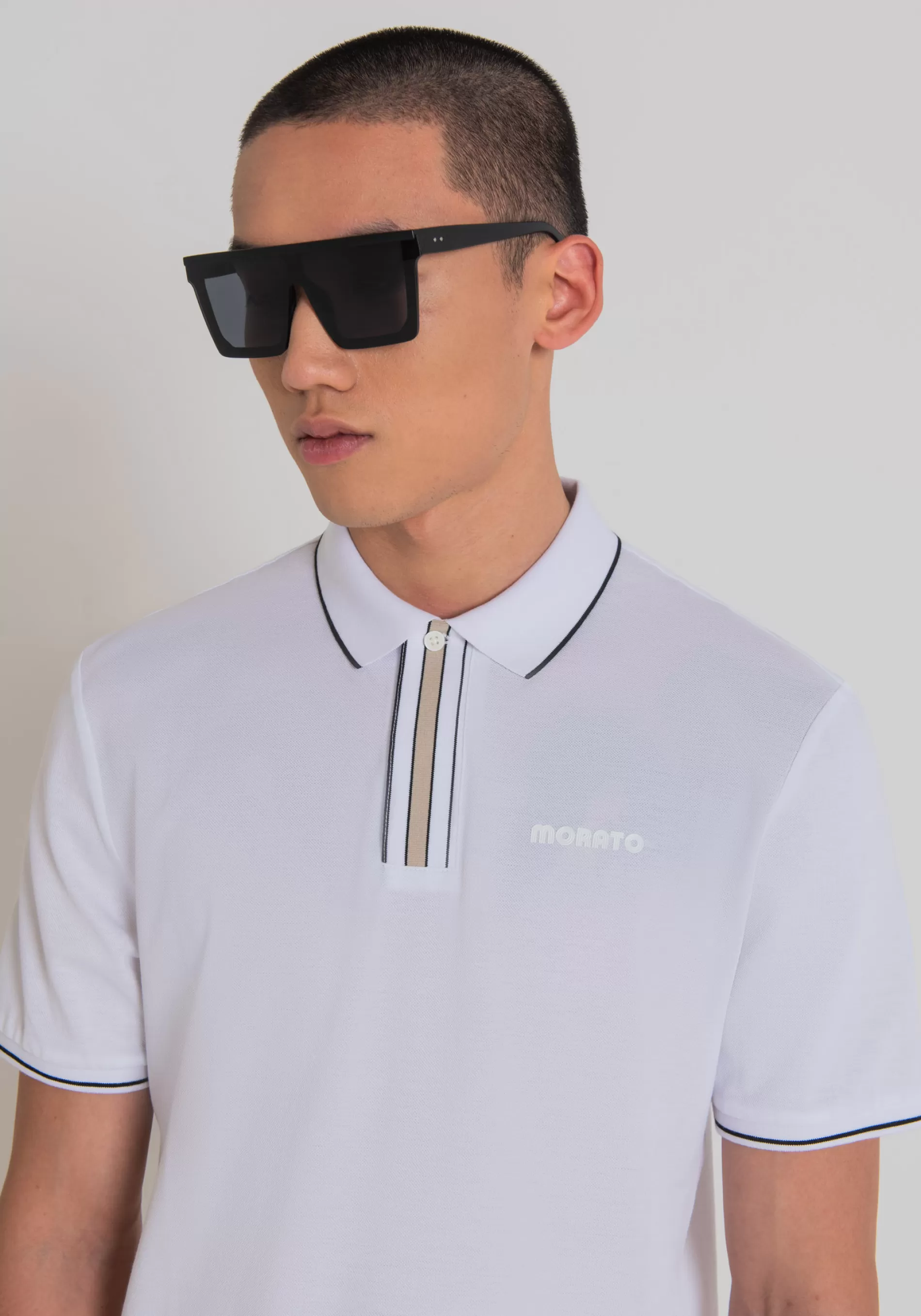 Flash Sale REGULAR FIT POLO SHIRT IN MERCERISED COTTON PIQUE WITH EMBOSSED LOGO PRINT T-shirts and Polo