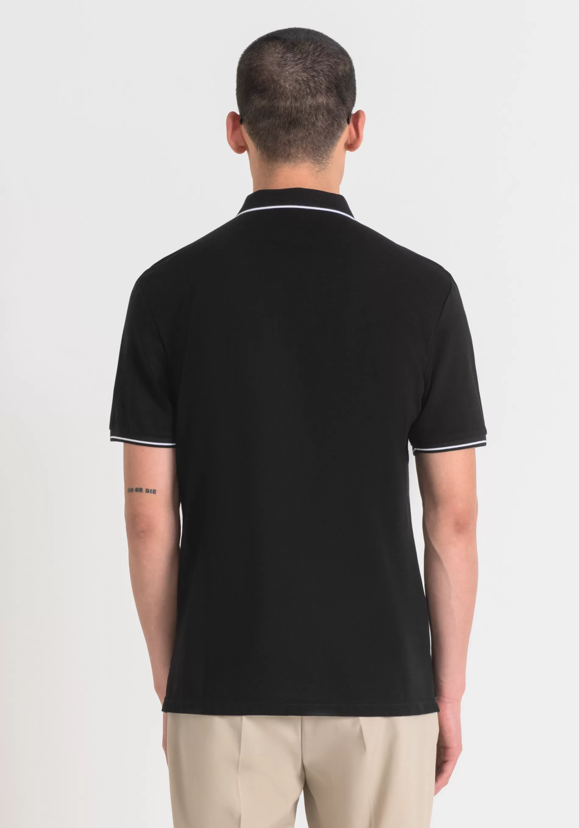 Cheap REGULAR FIT POLO SHIRT IN MERCERISED COTTON PIQUE WITH EMBOSSED LOGO PRINT T-shirts and Polo