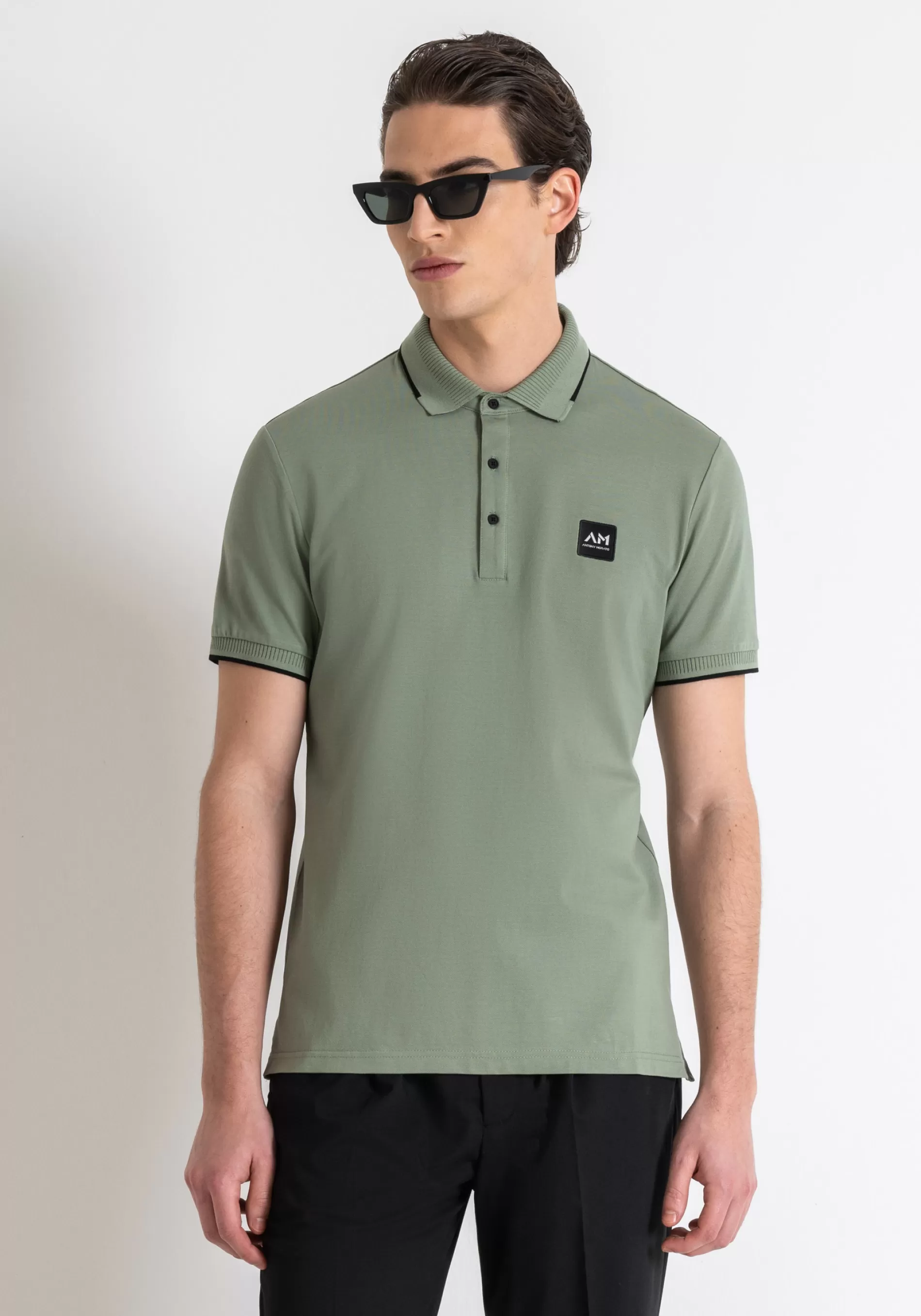 Cheap REGULAR FIT POLO SHIRT IN MERCERISED COTTON PIQUE WITH LOGO PATCH T-shirts and Polo