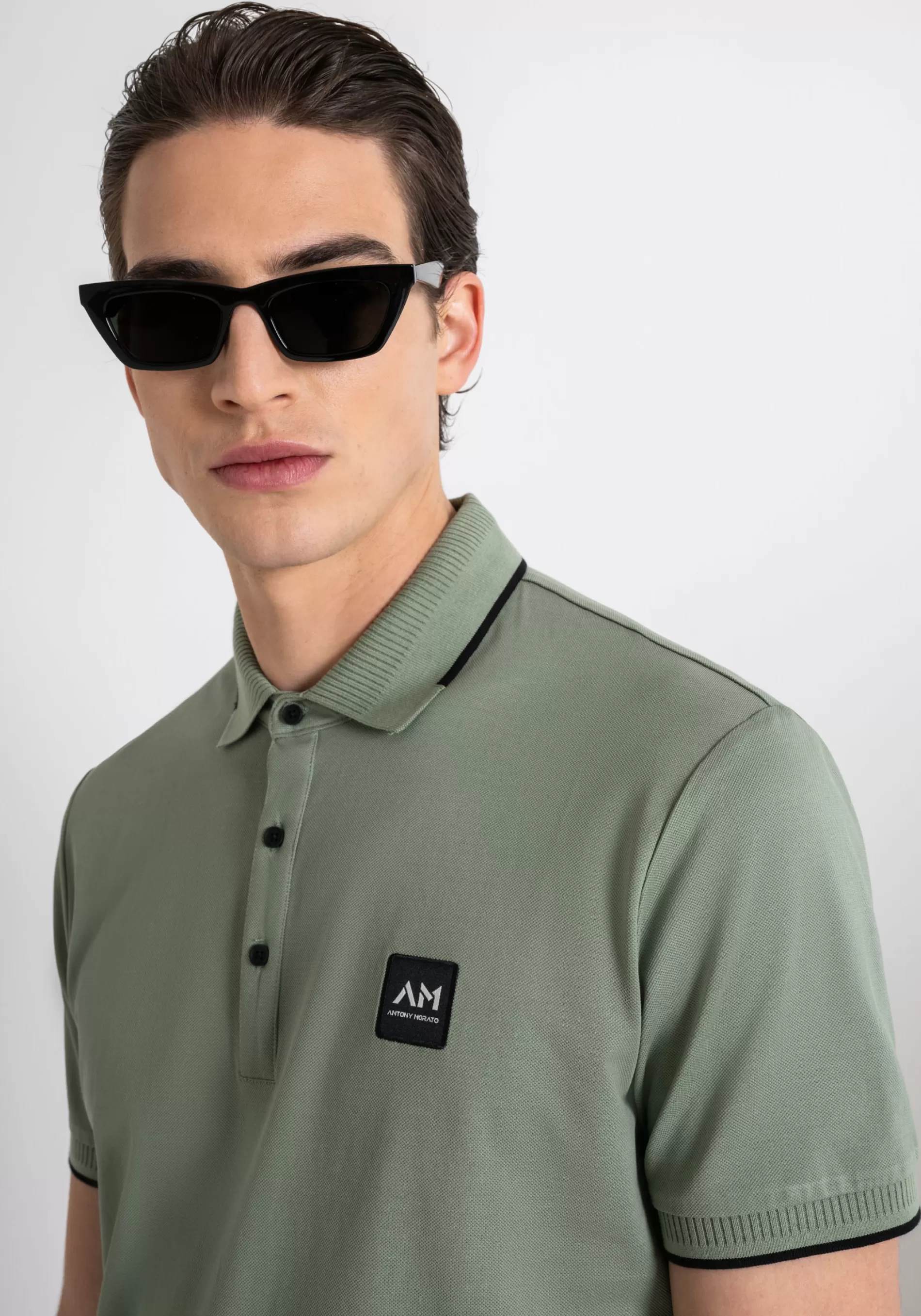 Cheap REGULAR FIT POLO SHIRT IN MERCERISED COTTON PIQUE WITH LOGO PATCH T-shirts and Polo