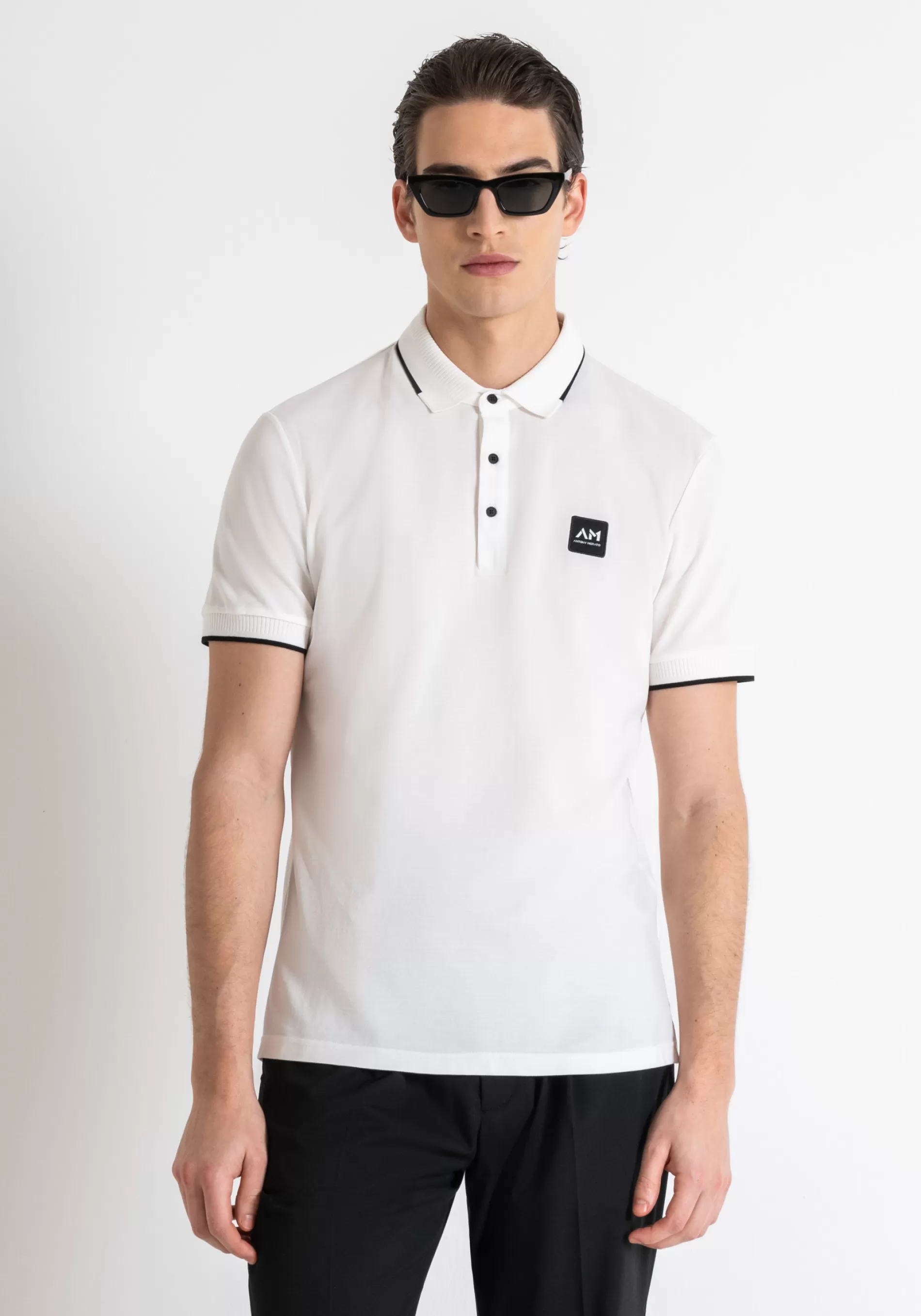 Store REGULAR FIT POLO SHIRT IN MERCERISED COTTON PIQUE WITH LOGO PATCH T-shirts and Polo