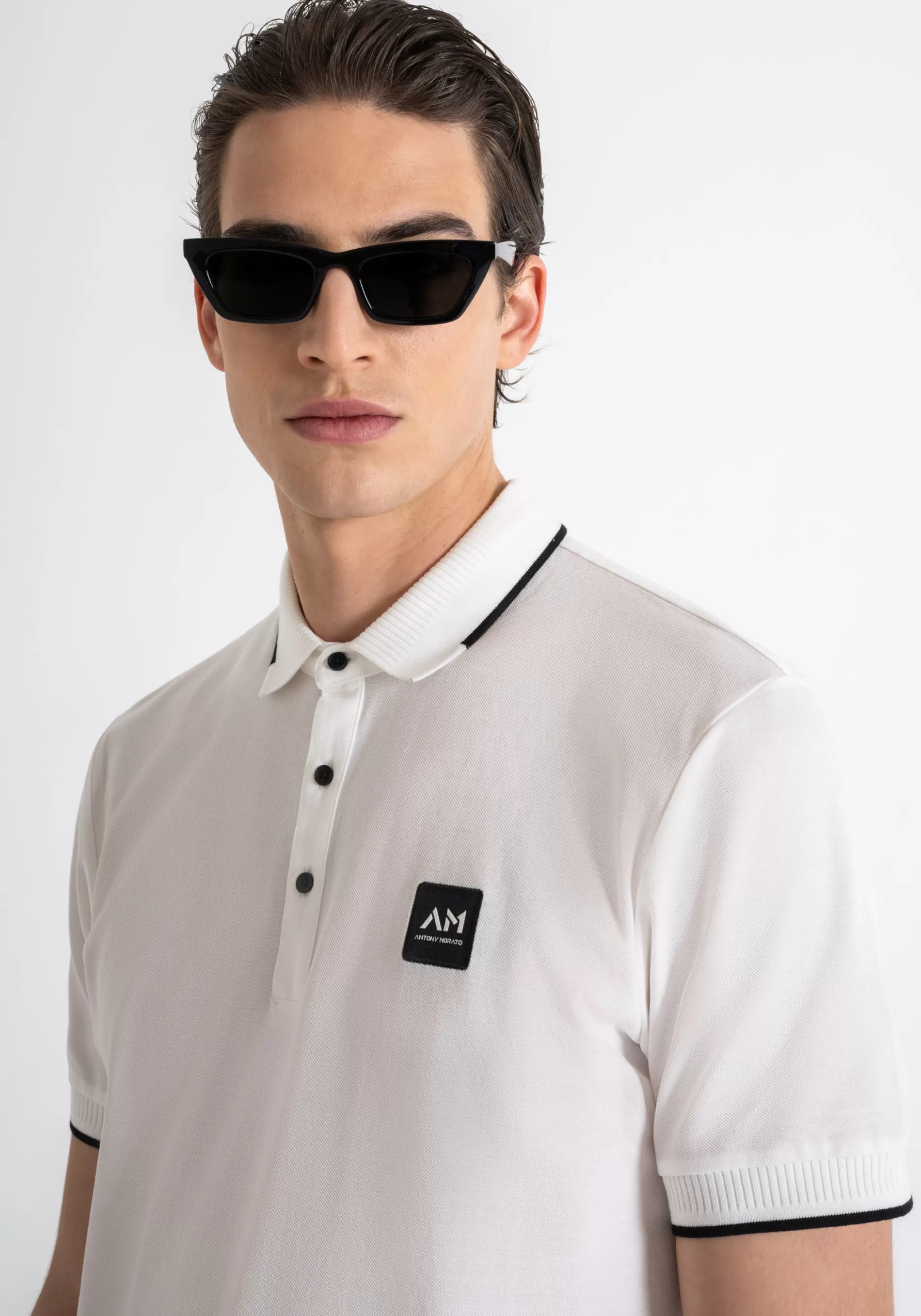 Store REGULAR FIT POLO SHIRT IN MERCERISED COTTON PIQUE WITH LOGO PATCH T-shirts and Polo