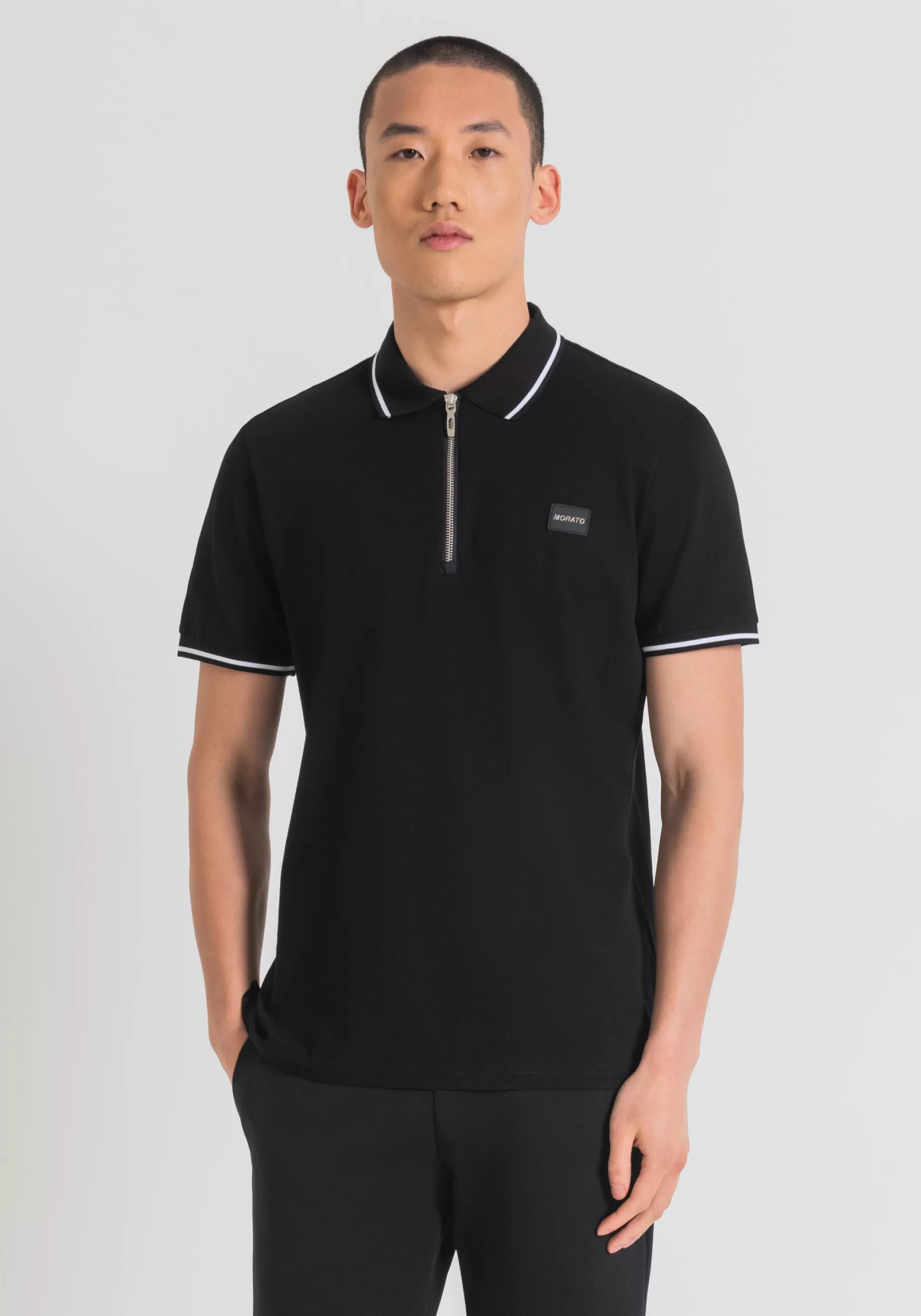 Store REGULAR FIT POLO SHIRT IN MERCERISED PIQUE WITH RUBBERISED PLAQUE AND METAL LOGO T-shirts and Polo