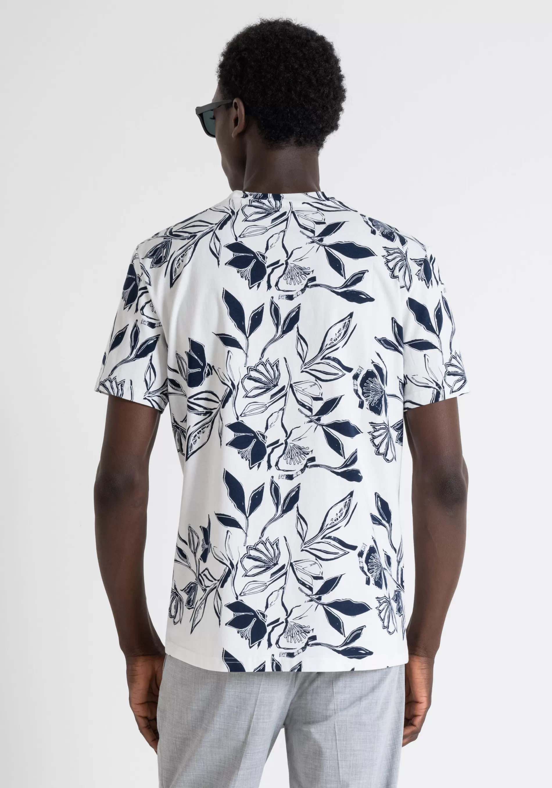 Hot REGULAR FIT PRINTED COTTON JERSEY T-SHIRT WITH INJECTION-MOLDED LOGO EMBOSSED PRINT T-shirts and Polo