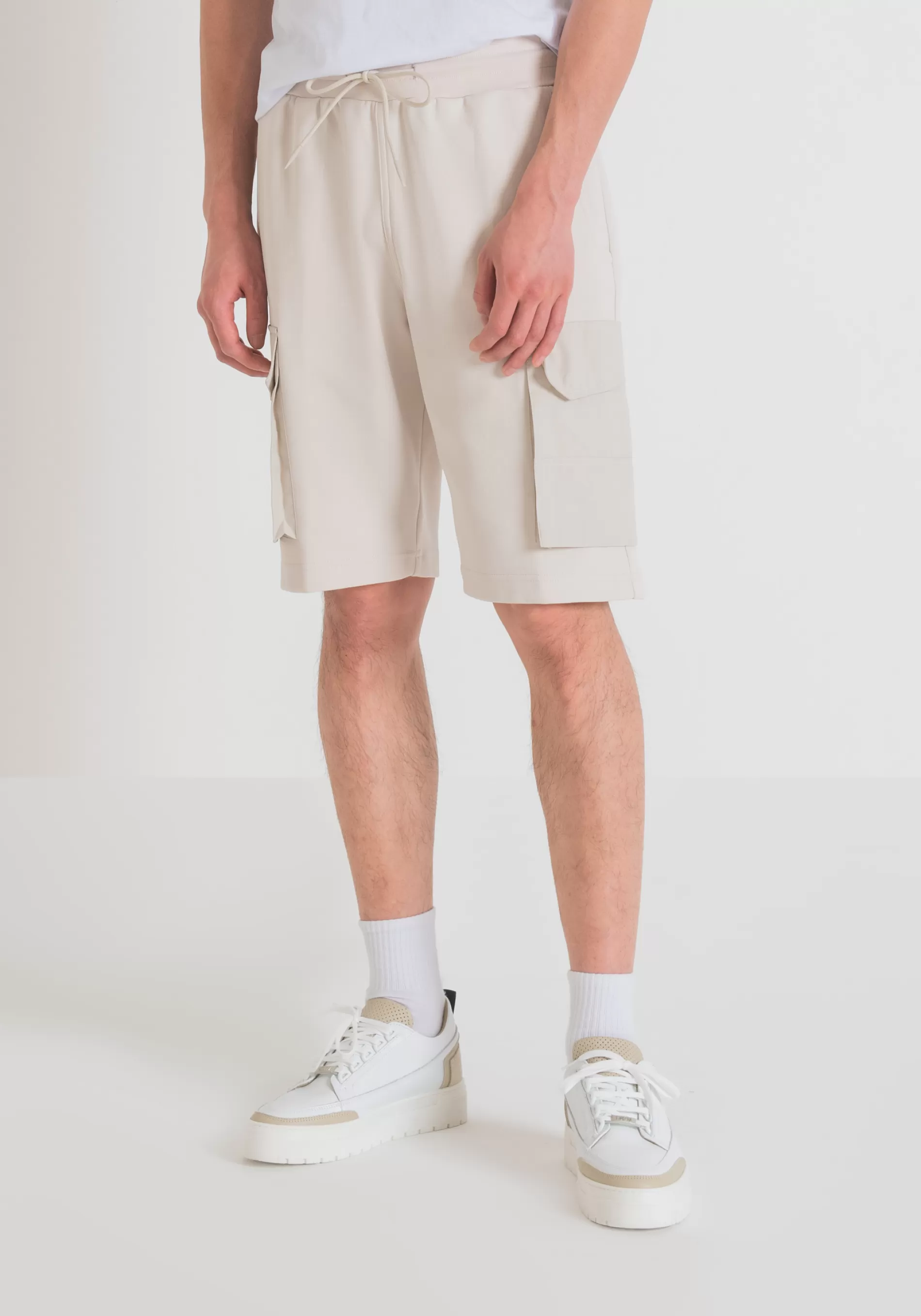 Cheap REGULAR FIT SHORTS IN COTTON BLEND WITH SIDE POCKETS Trousers
