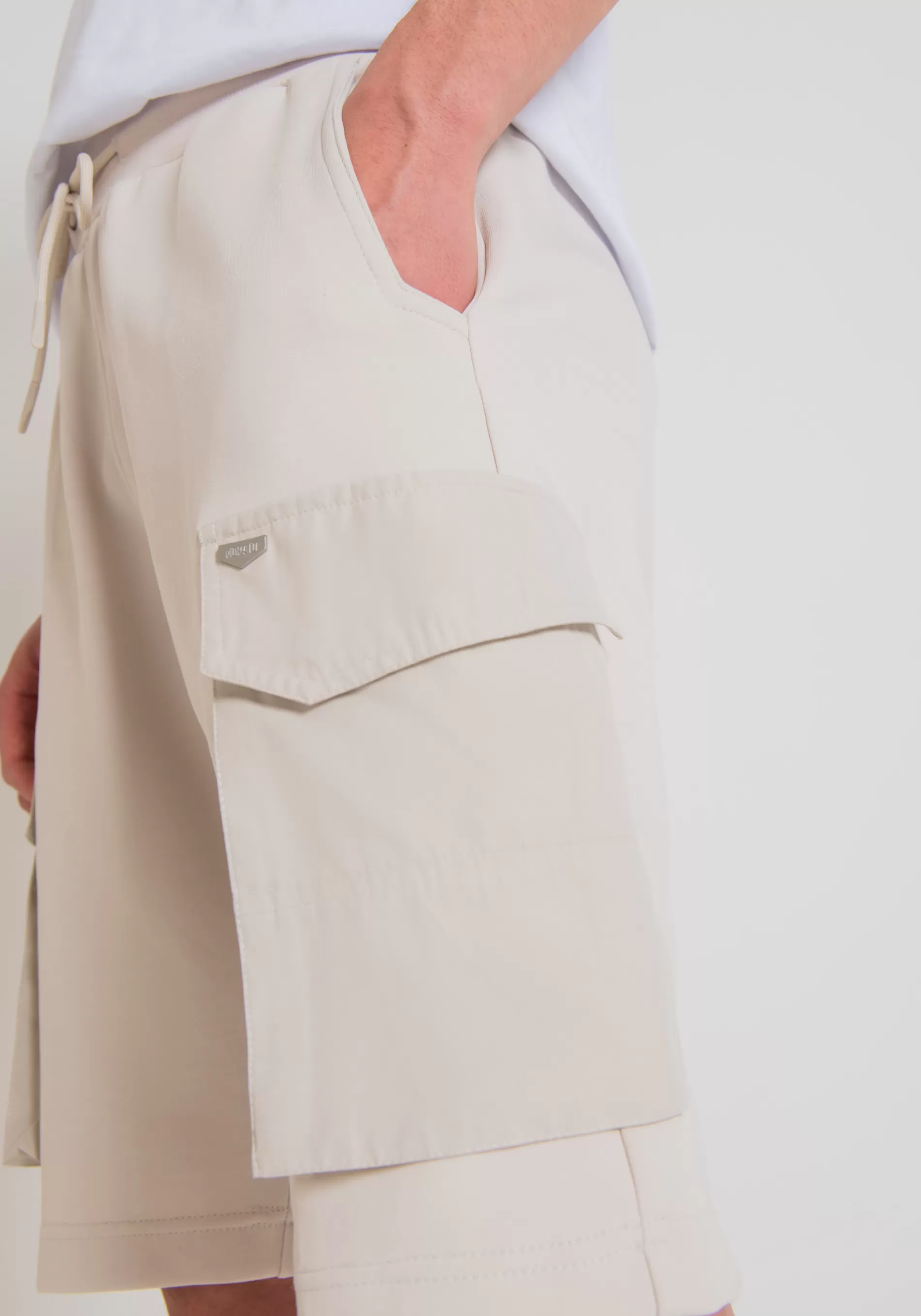 Cheap REGULAR FIT SHORTS IN COTTON BLEND WITH SIDE POCKETS Trousers