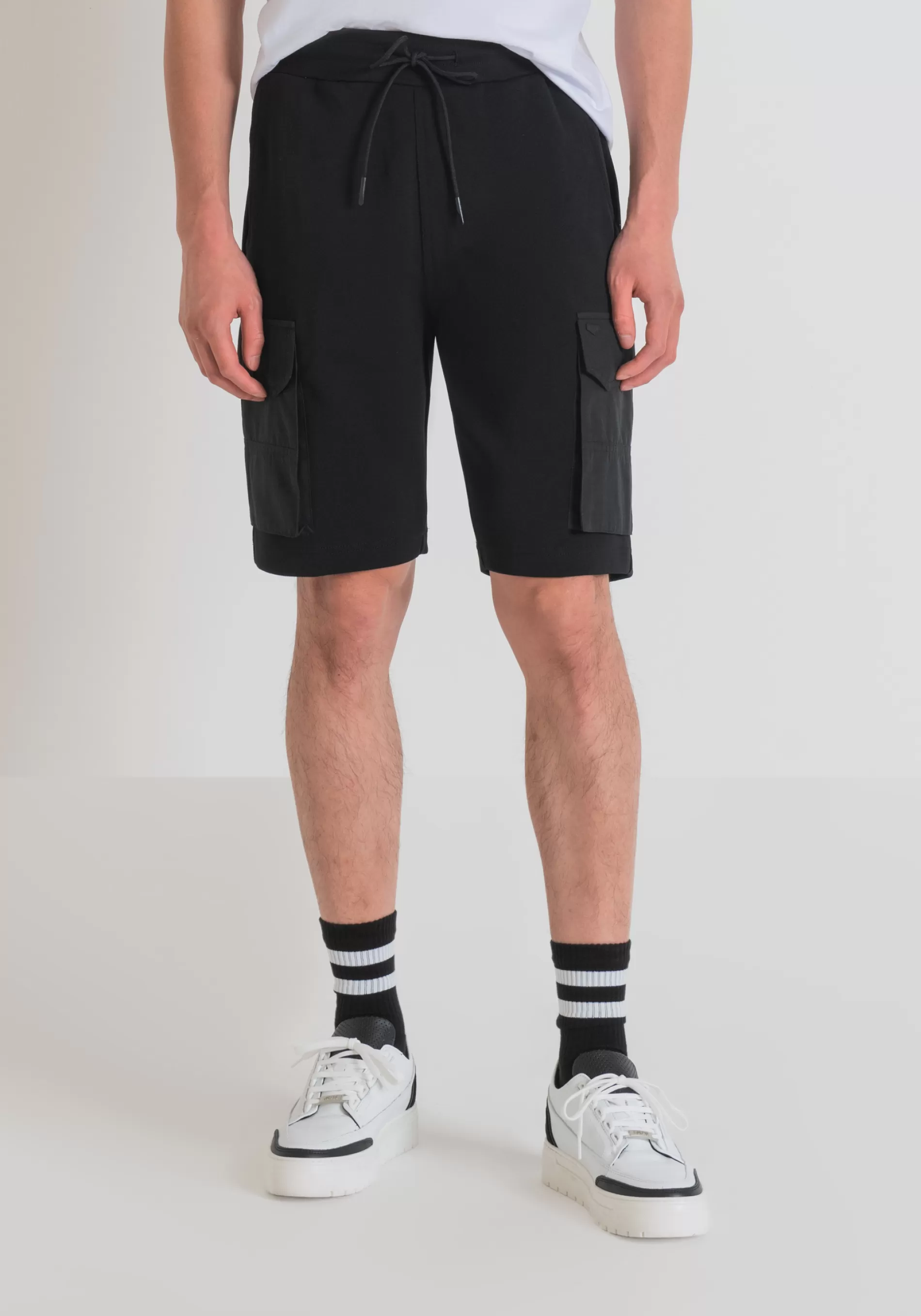 Discount REGULAR FIT SHORTS IN COTTON BLEND WITH SIDE POCKETS Trousers