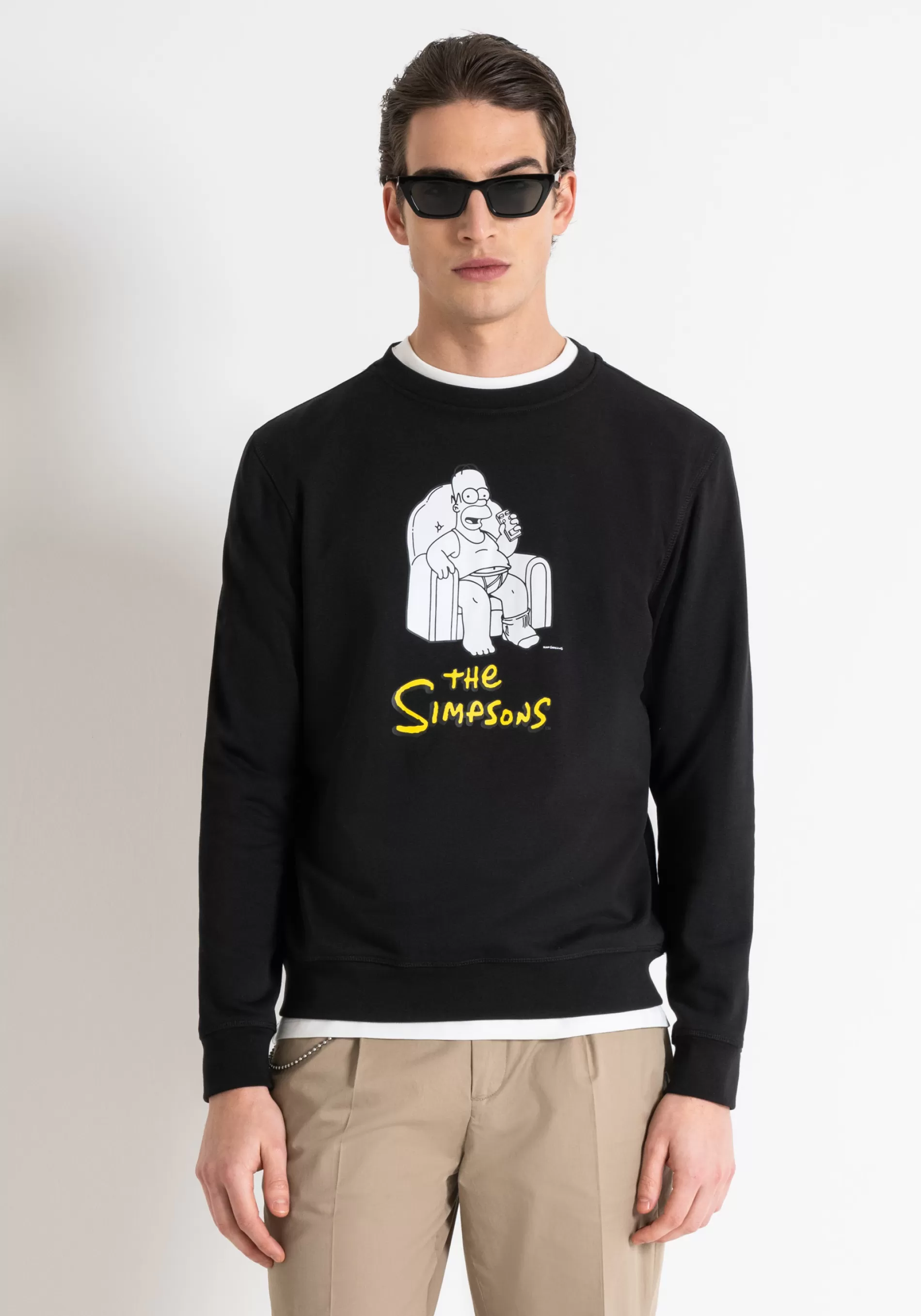 Flash Sale REGULAR FIT SUSTAINABLE COTTON-POLYESTER BLEND SWEATSHIRT WITH MATT PLASTIC AND RUBBER PRINT Sweatshirts