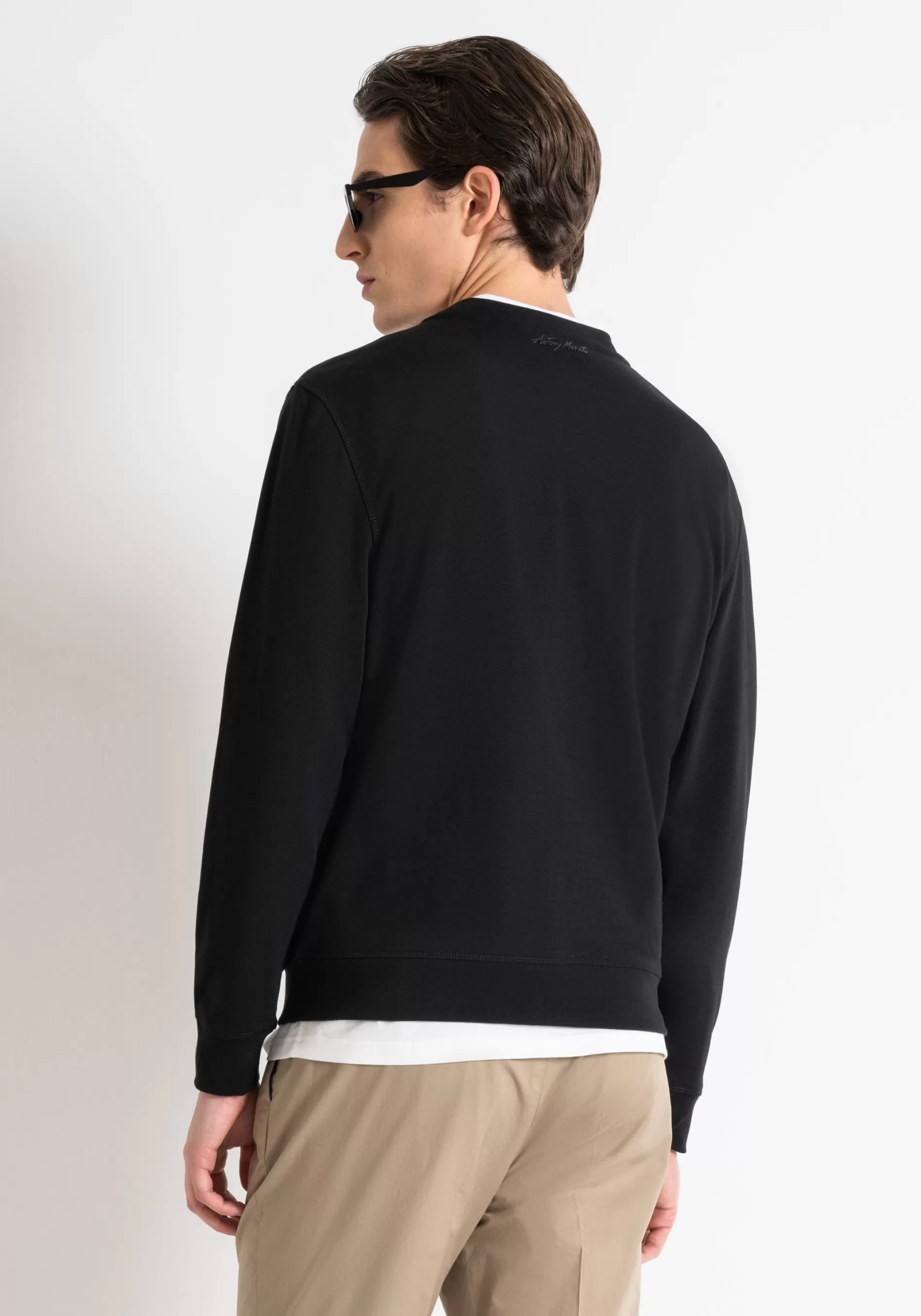Flash Sale REGULAR FIT SUSTAINABLE COTTON-POLYESTER BLEND SWEATSHIRT WITH MATT PLASTIC AND RUBBER PRINT Sweatshirts