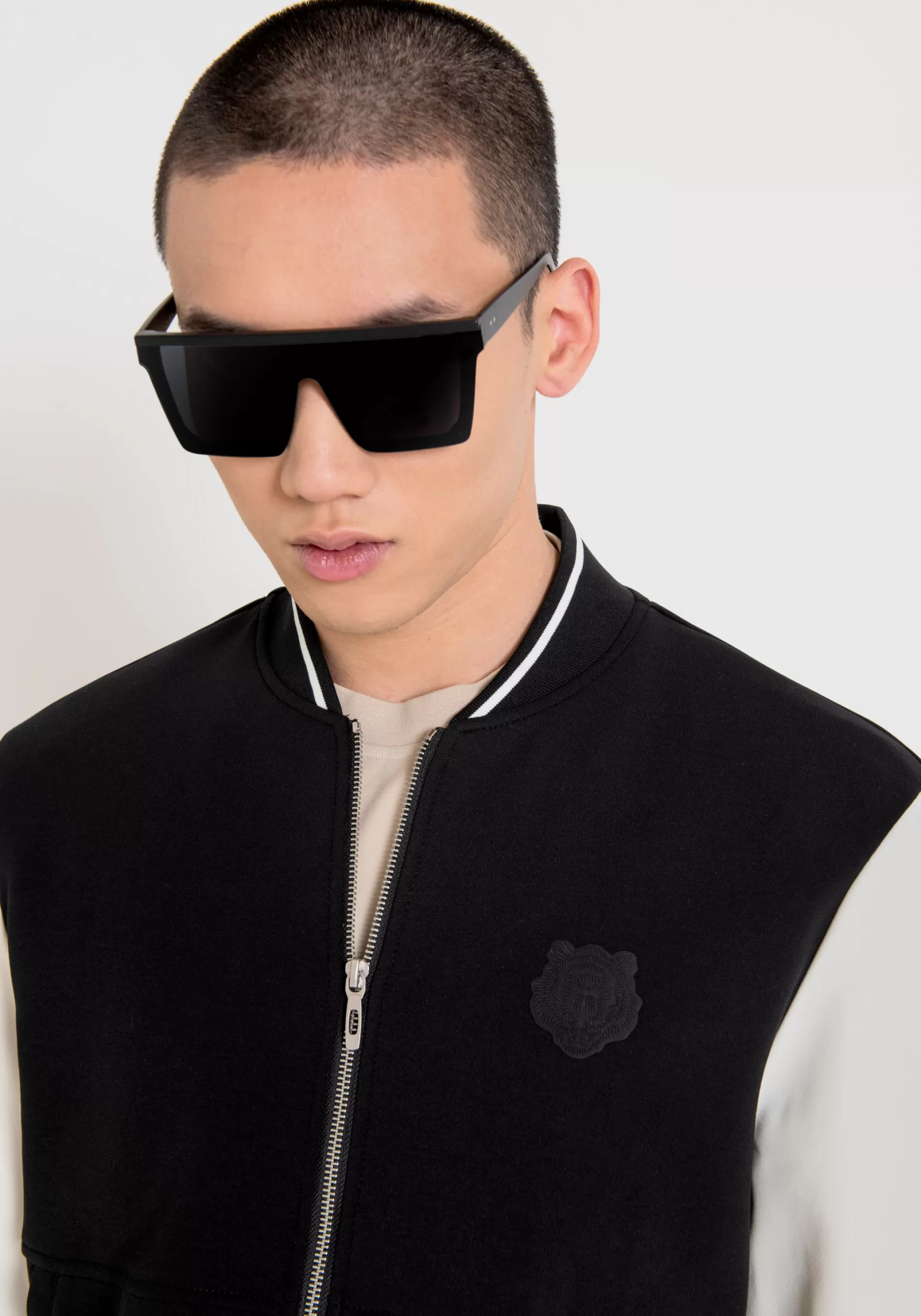 Online REGULAR FIT SWEATSHIRT IN COTTON BLEND AND FAUX LEATHER WITH RUBBERISED PRINT Sweatshirts