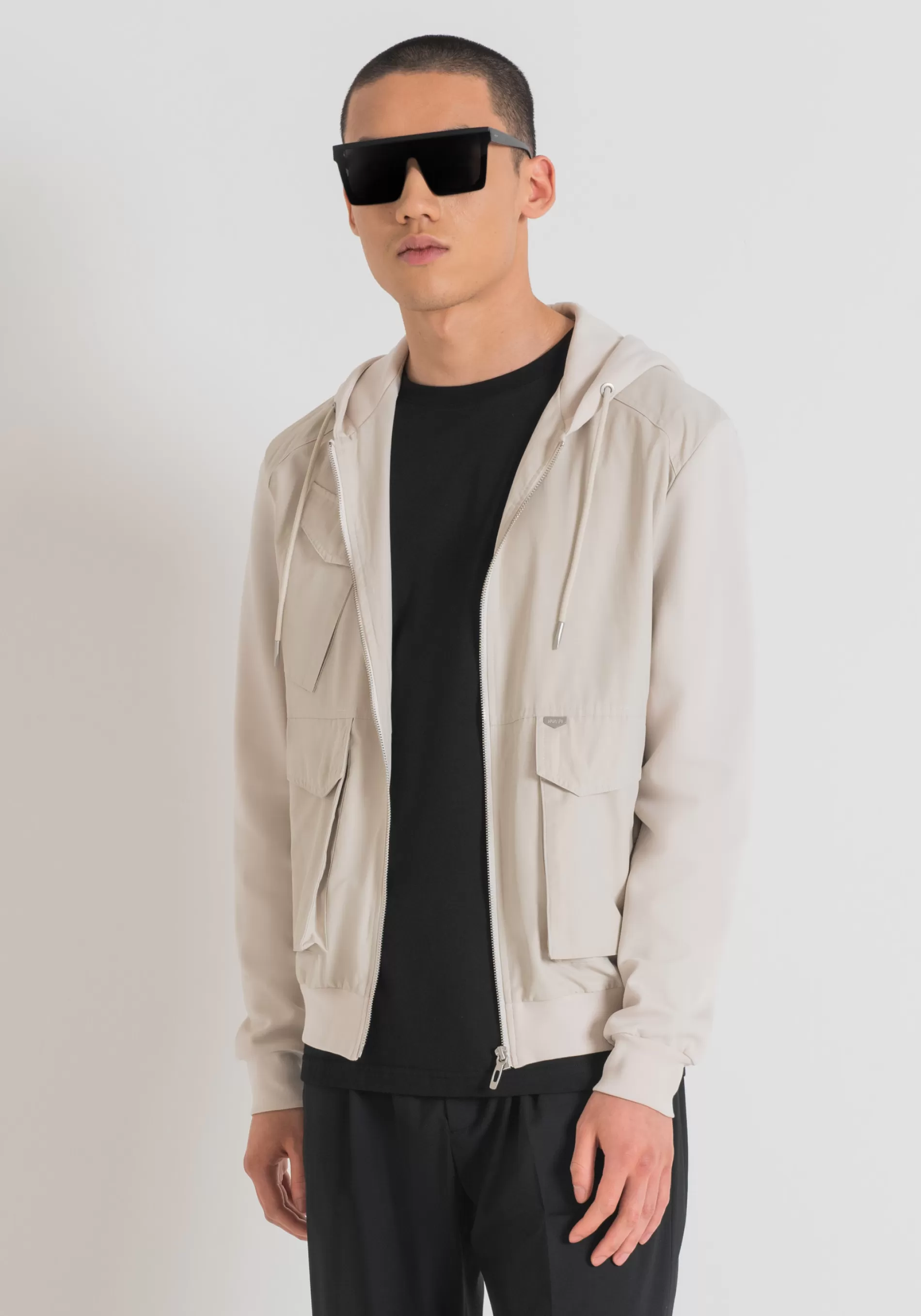 Cheap REGULAR FIT SWEATSHIRT IN COTTON BLEND WITH HOOD AND LOGO PLAQUE Sweatshirts
