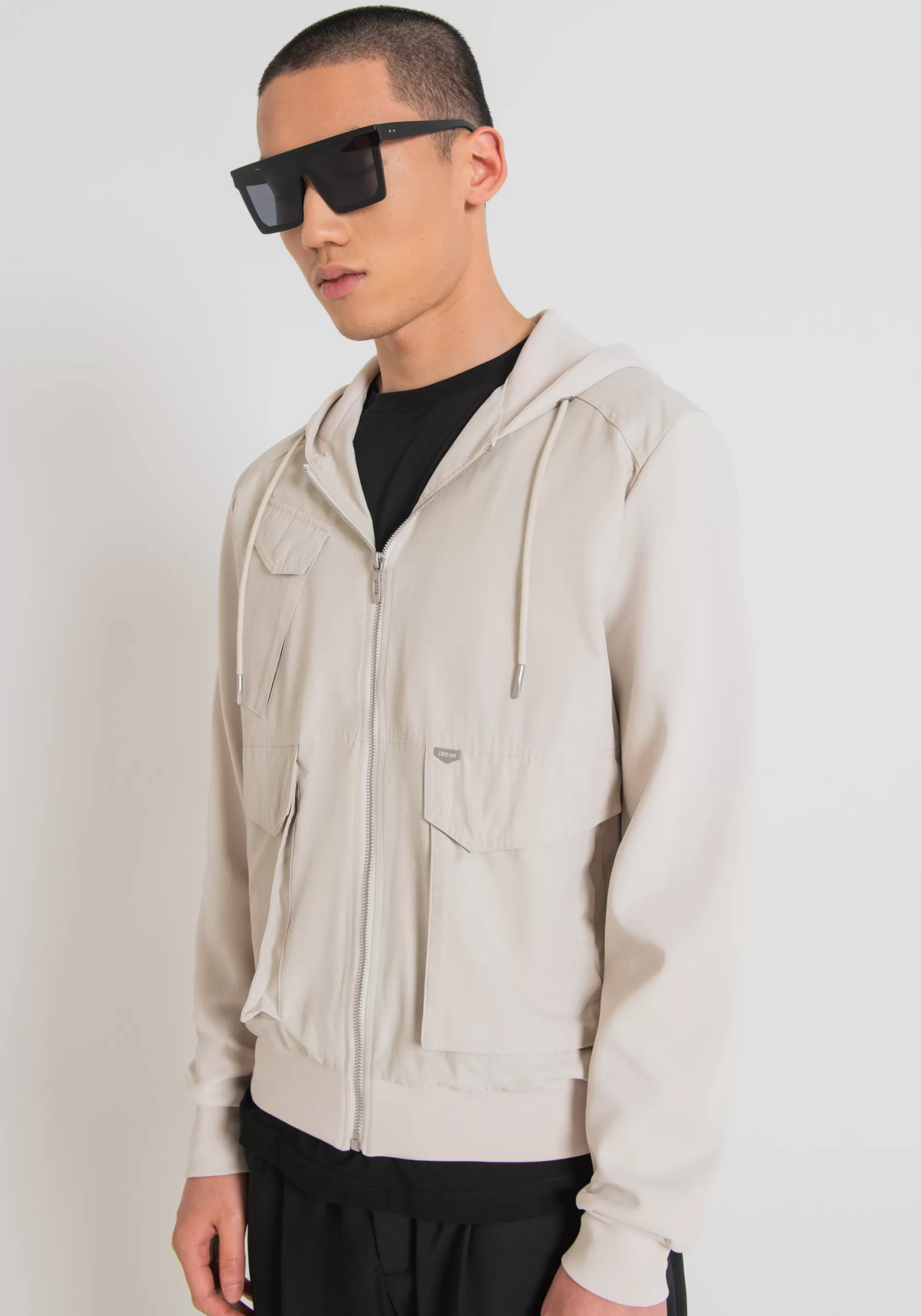 Cheap REGULAR FIT SWEATSHIRT IN COTTON BLEND WITH HOOD AND LOGO PLAQUE Sweatshirts