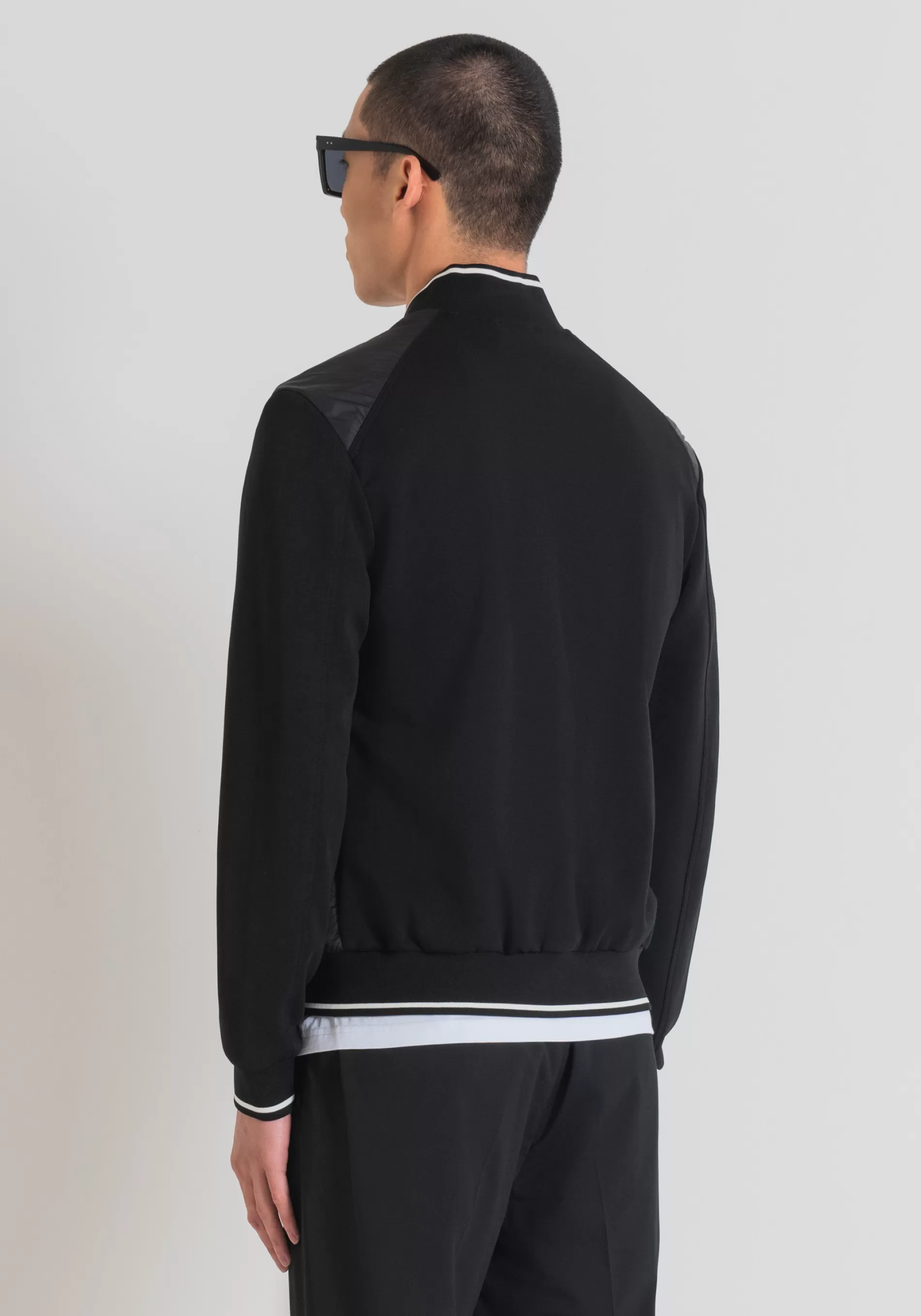 Discount REGULAR FIT SWEATSHIRT IN COTTON BLEND WITH NYLON CONTRAST AND LOGO RUBBER PATCH Sweatshirts