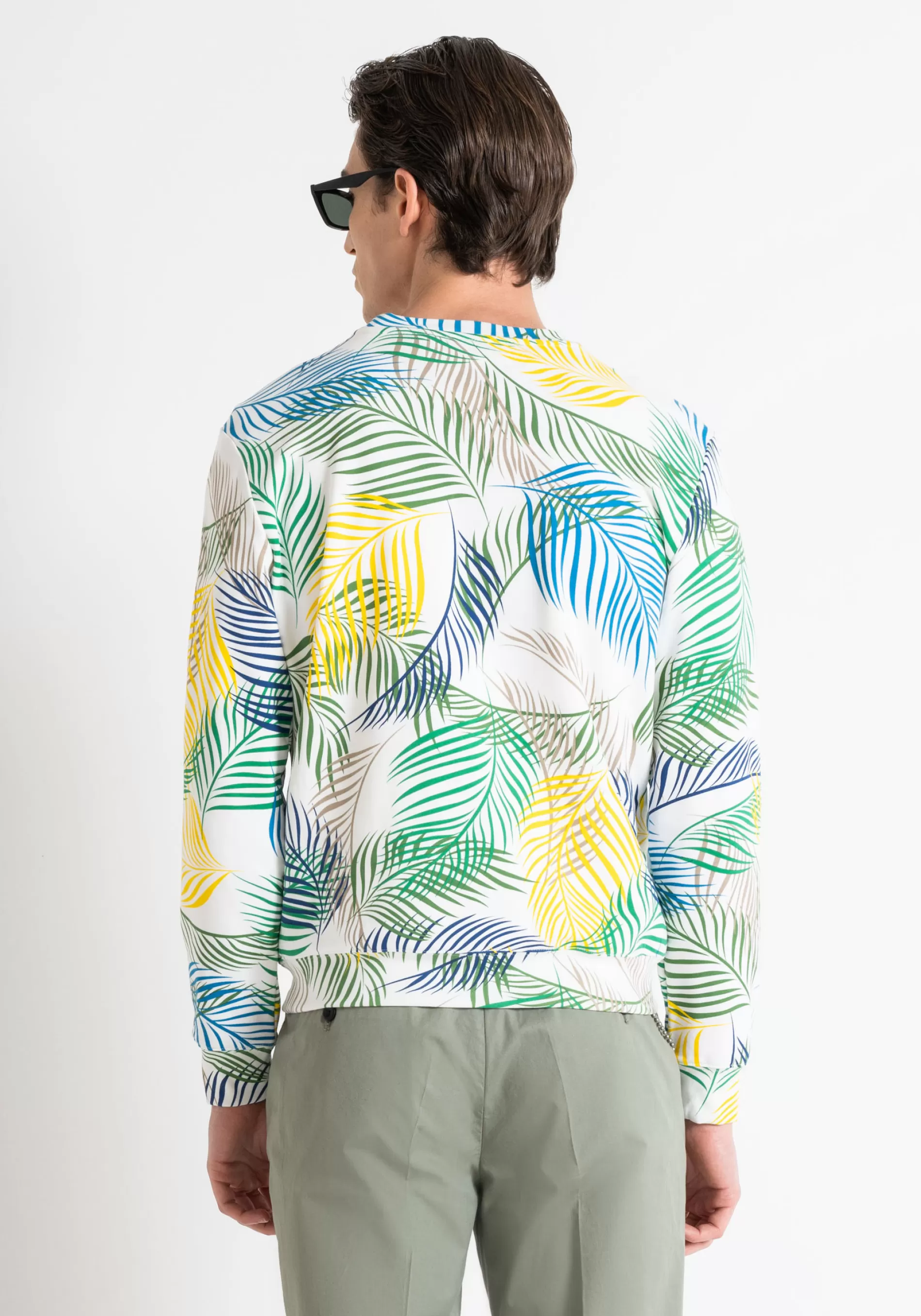 Shop REGULAR FIT SWEATSHIRT IN SUSTAINABLE COTTON-POLYESTER BLEND FABRIC PRINTED WITH LOGO DESIGN Sweatshirts