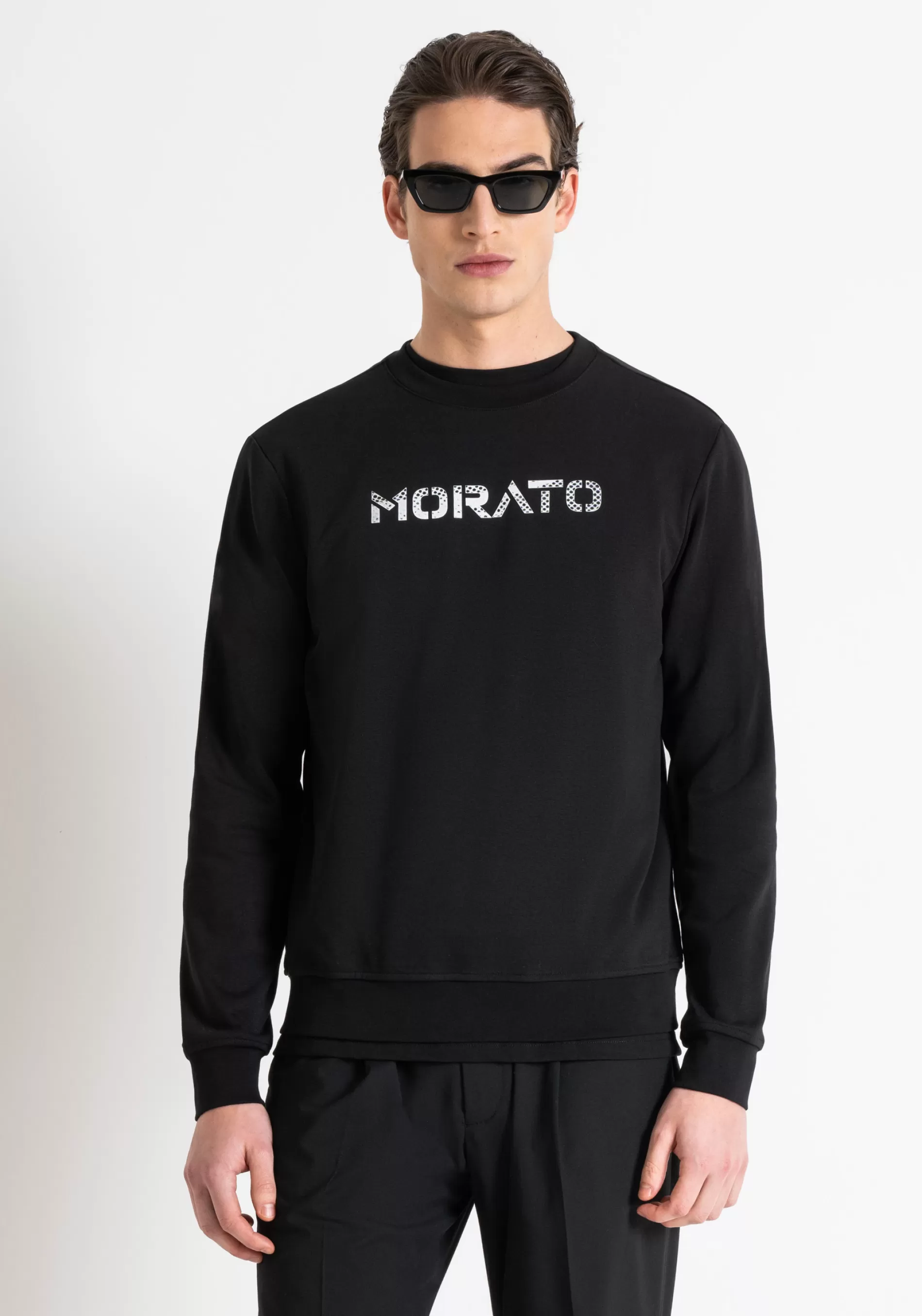 Hot REGULAR FIT SWEATSHIRT IN SUSTAINABLE POLYESTER AND COTTON BLEND WITH LOGO PRINT Sweatshirts