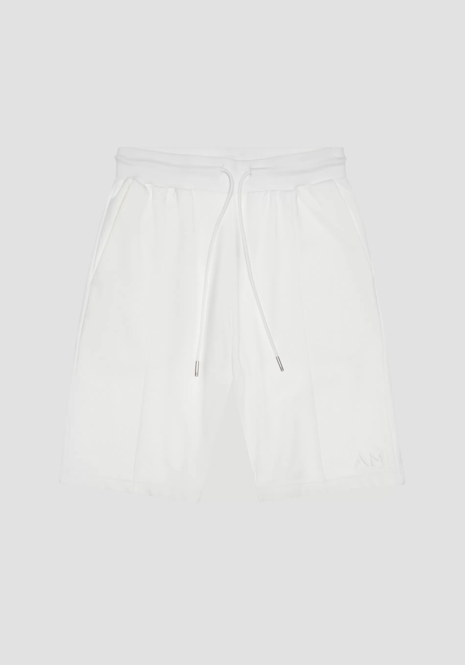 Shop REGULAR FIT SWEATSHORTS IN SUSTAINABLE COTTON-POLYESTER BLEND WITH EMBROIDERED LOGO Trousers