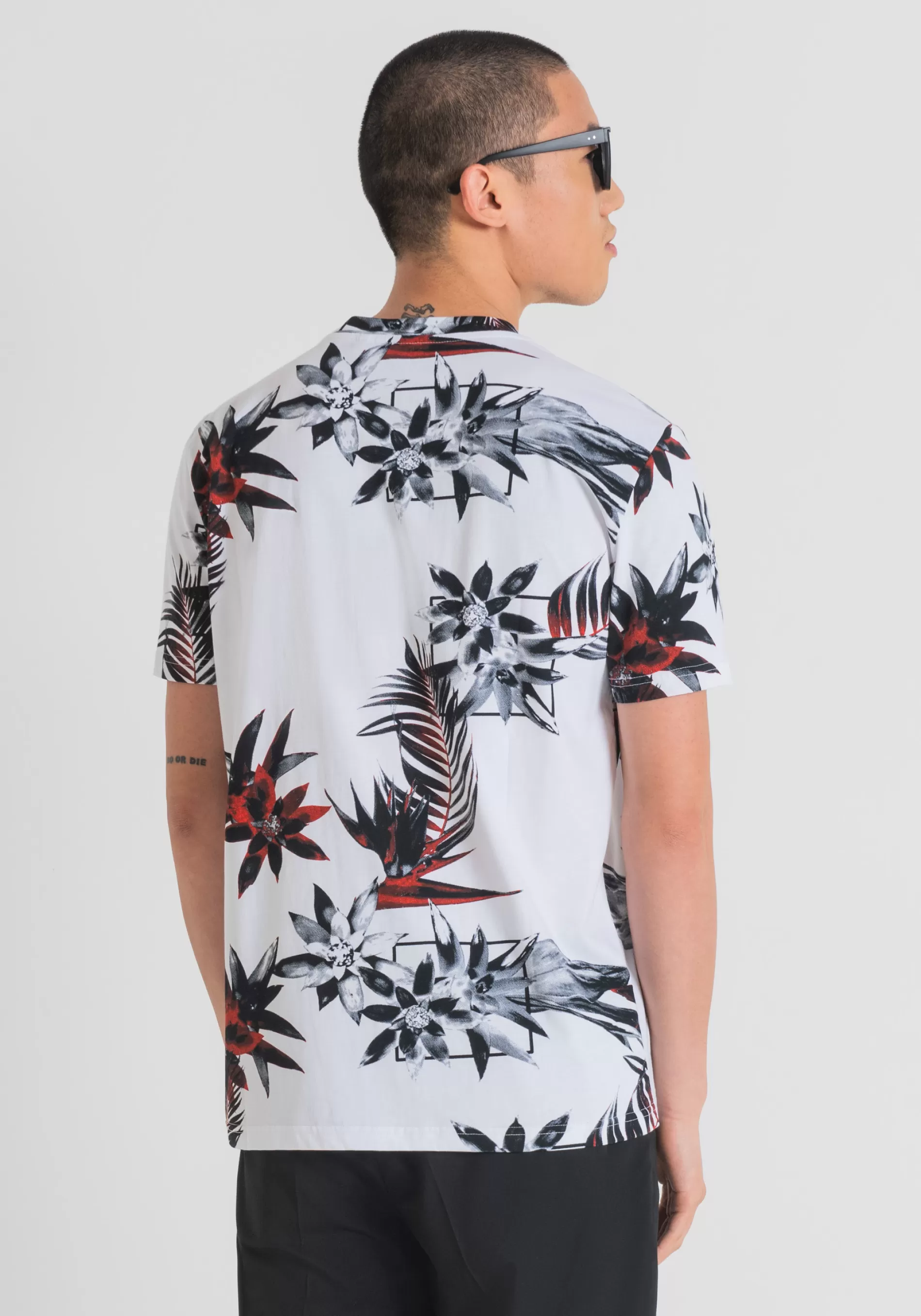 Shop REGULAR FIT T-SHIRT IN COTTON JERSEY WITH ALL-OVER FLORAL PRINT T-shirts and Polo