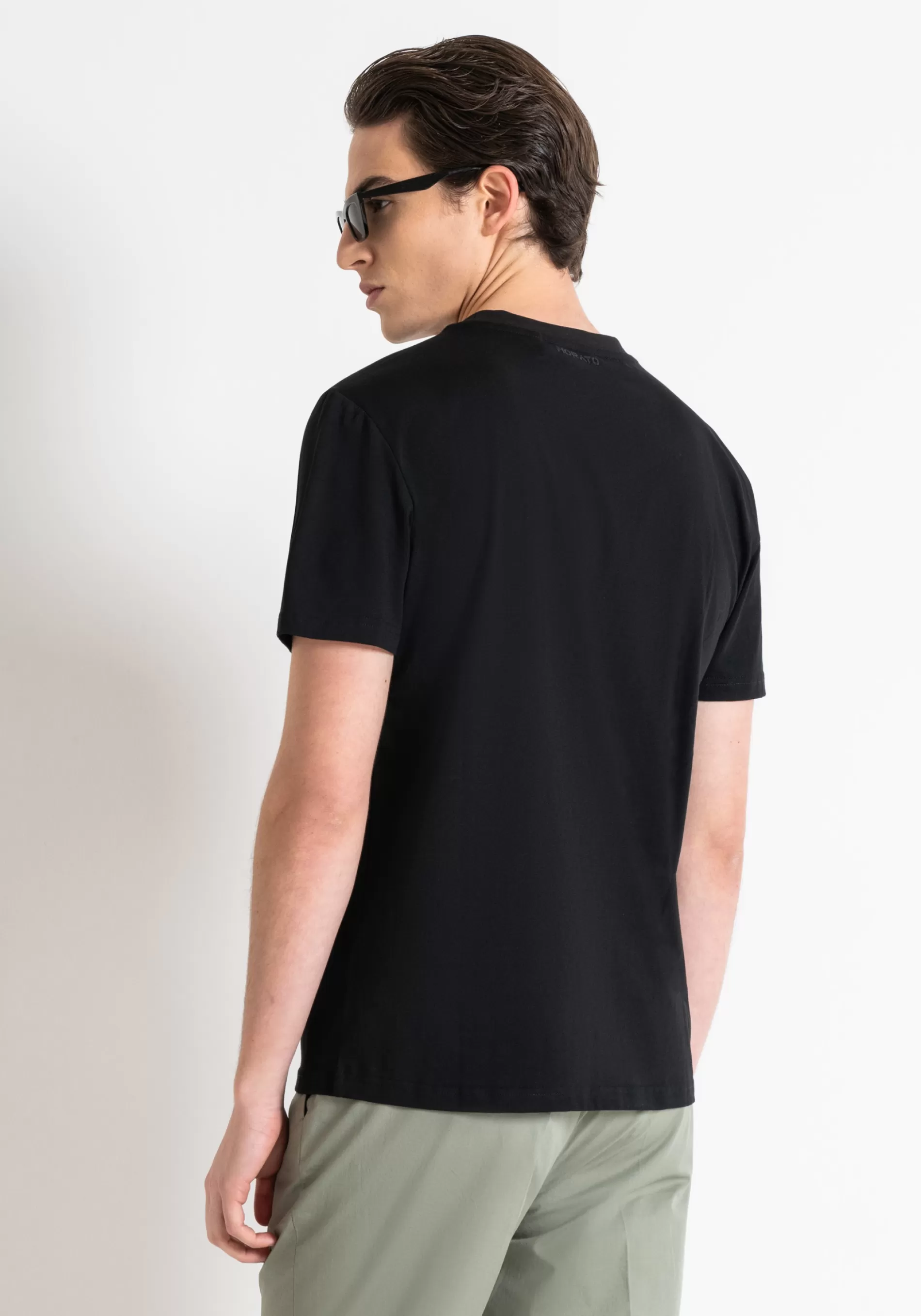 Best Sale REGULAR FIT T-SHIRT IN COTTON JERSEY WITH GRADIENT FLOCK PRINT T-shirts and Polo