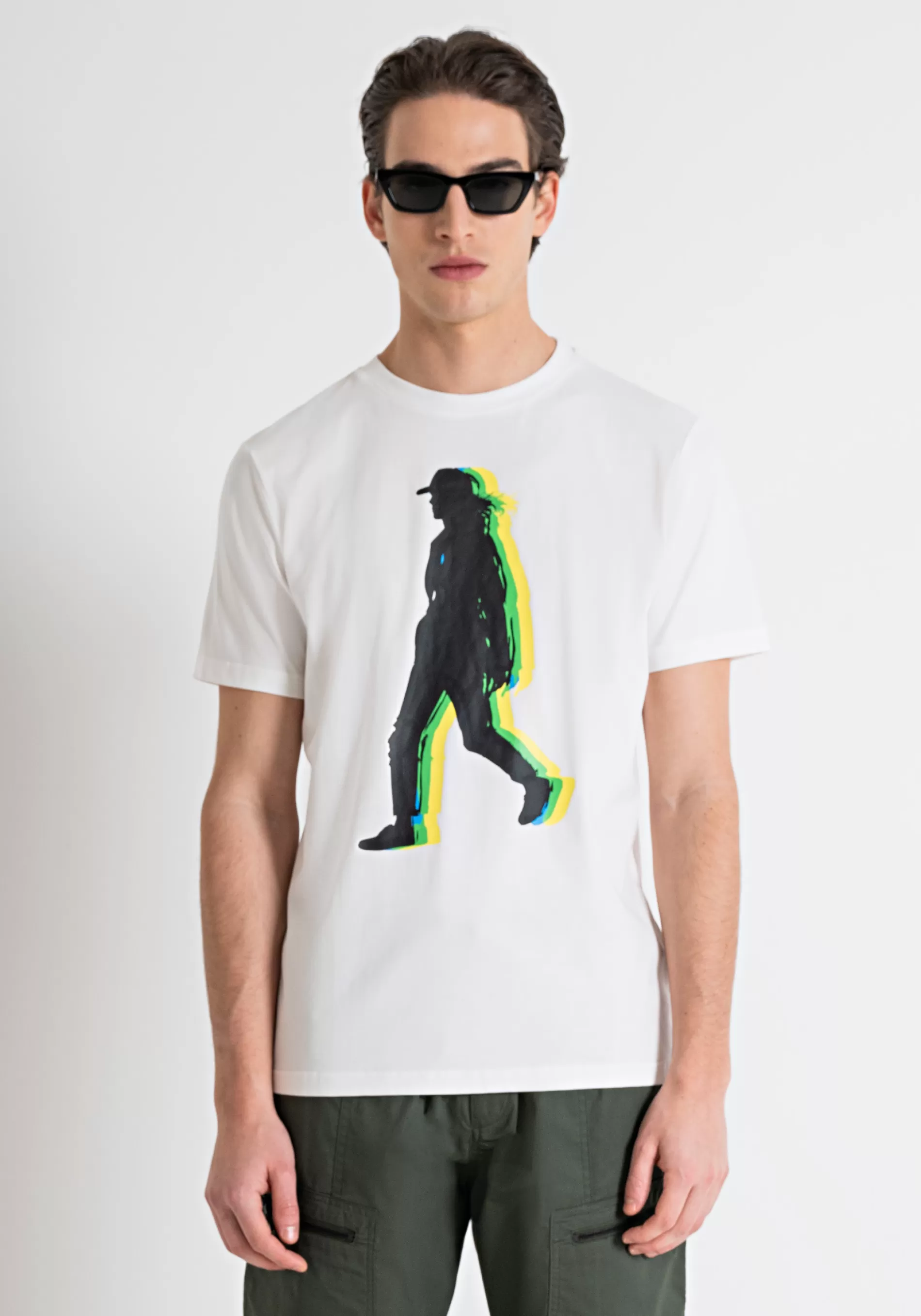 Store REGULAR FIT T-SHIRT IN COTTON JERSEY WITH MATT PLASTIC AND RUBBERIZED PRINTING T-shirts and Polo