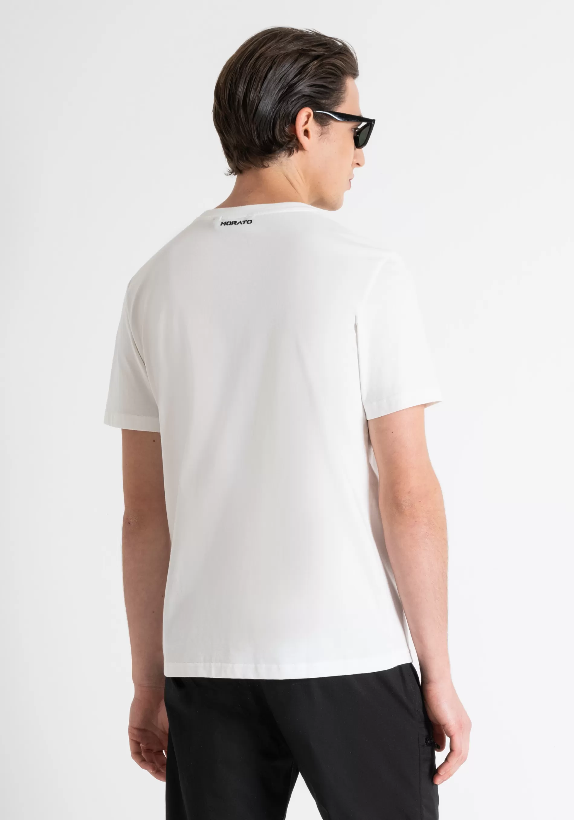 Flash Sale REGULAR FIT T-SHIRT IN COTTON JERSEY WITH MATT PLASTIC AND WATER PRINT T-shirts and Polo
