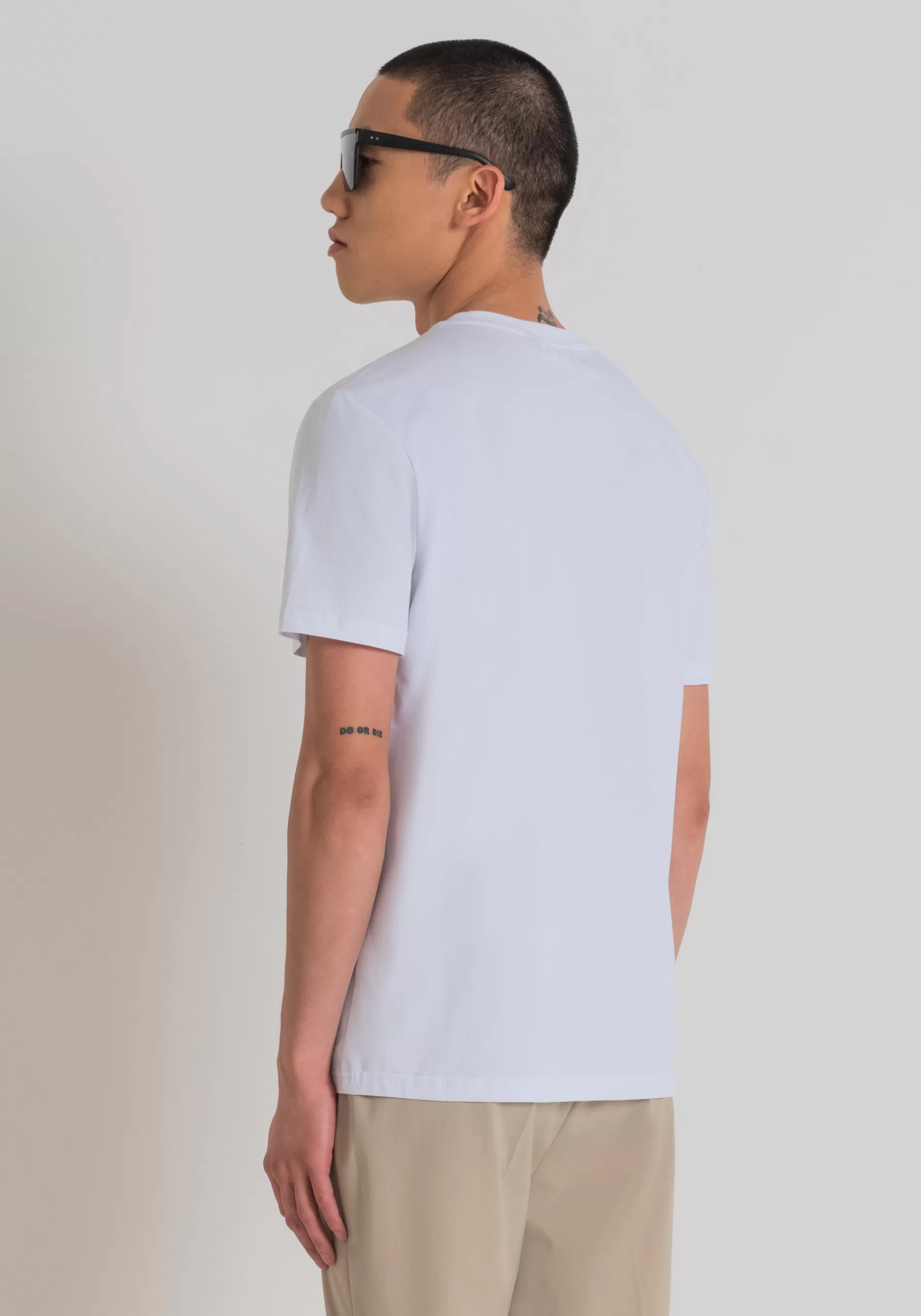 Best REGULAR FIT T-SHIRT IN COTTON JERSEY WITH MATTE RUBBERISED PLASTIC PRINT T-shirts and Polo