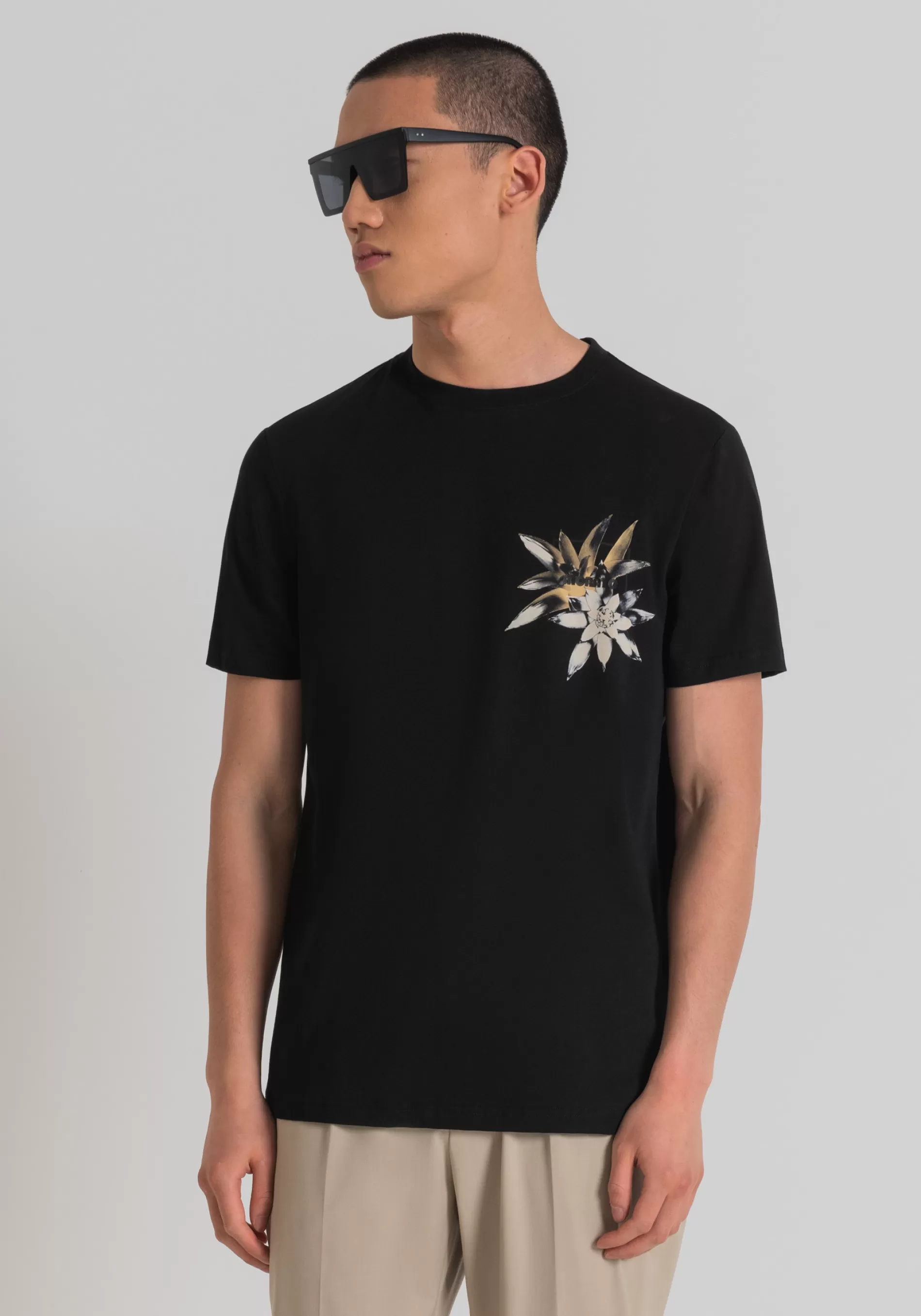 Online REGULAR FIT T-SHIRT IN COTTON JERSEY WITH MATTE RUBBERISED PLASTIC PRINT T-shirts and Polo