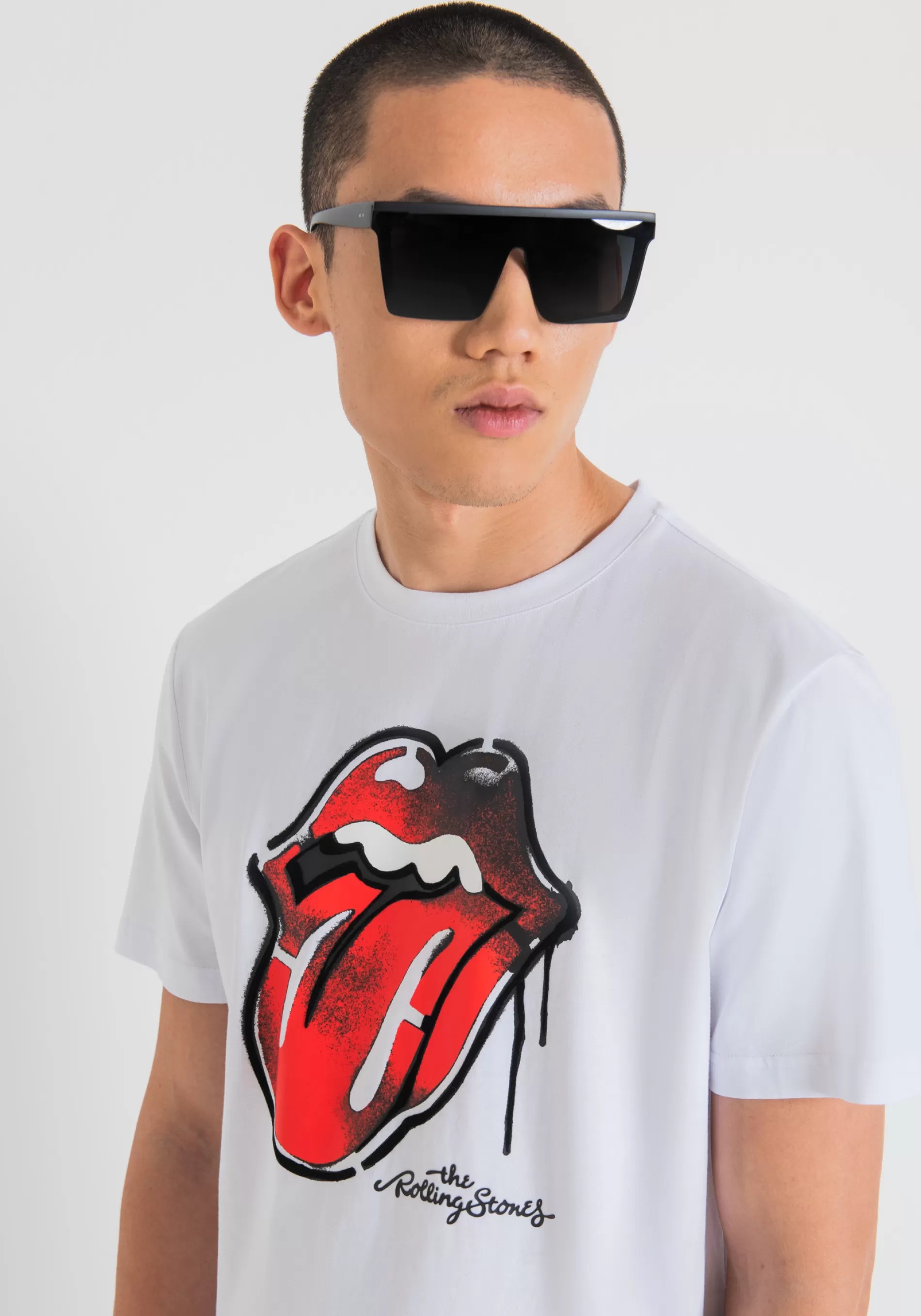 Cheap REGULAR FIT T-SHIRT IN COTTON JERSEY WITH ROLLING STONES PRINT T-shirts and Polo