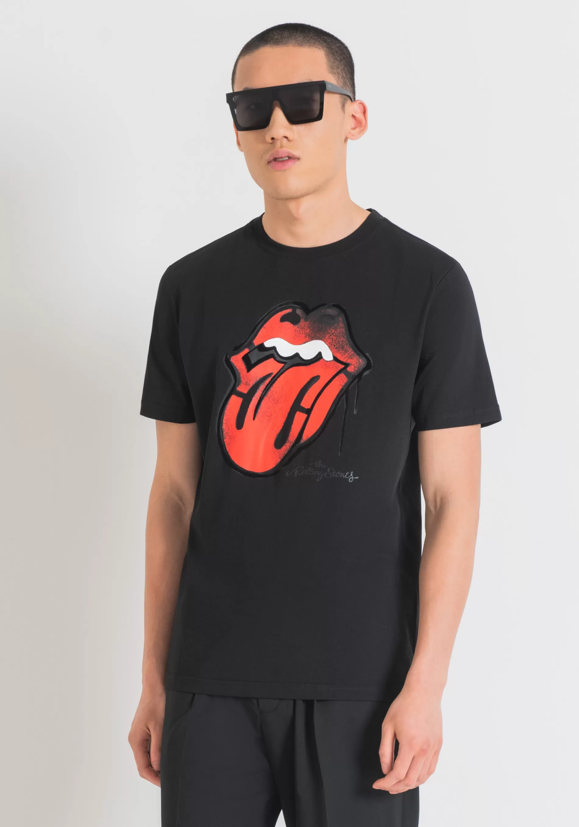 Hot REGULAR FIT T-SHIRT IN COTTON JERSEY WITH ROLLING STONES PRINT T-shirts and Polo
