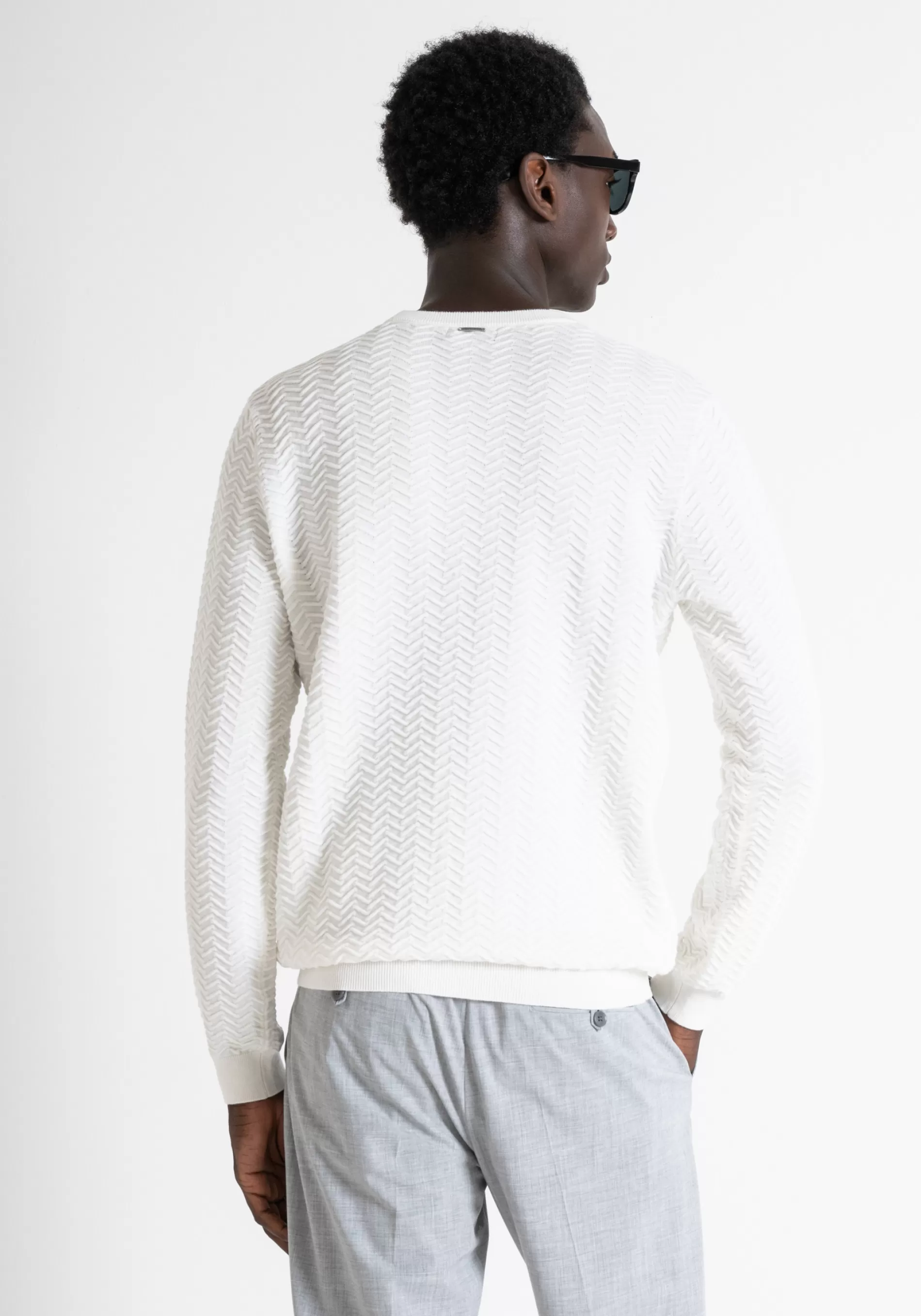 Hot REGULAR FIT T-SHIRT IN COTTON WITH JACQUARD PATTERN Knitwear