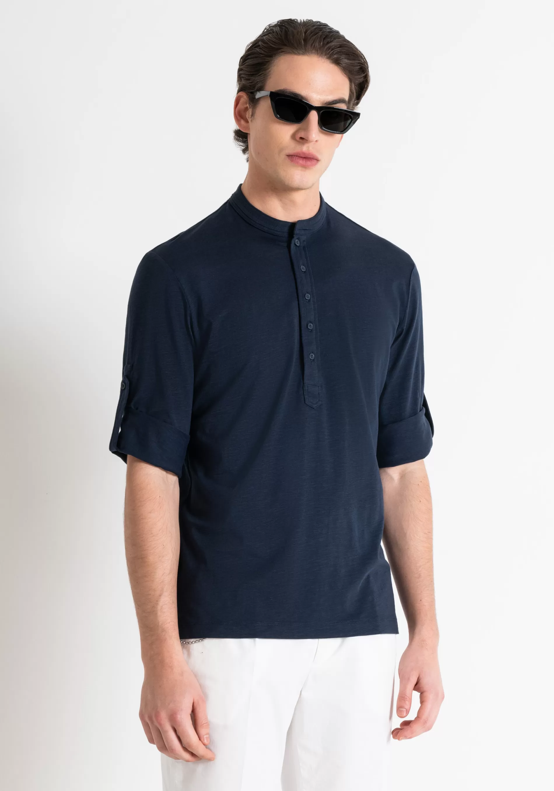 Flash Sale REGULAR FIT T-SHIRT IN FLAME EFFECT COTTON WITH INJECTION MOLDED LOGO PRINT T-shirts and Polo