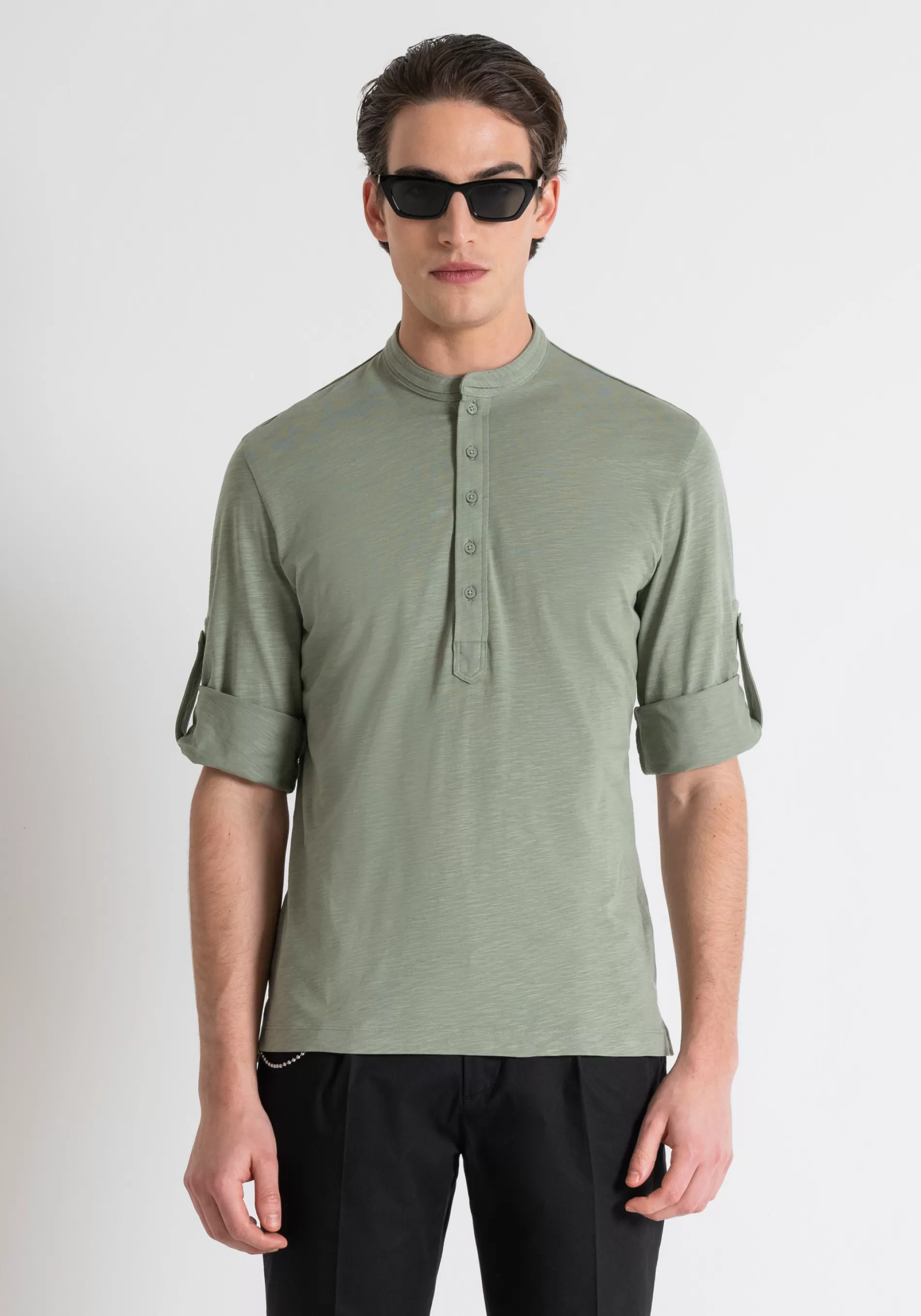 Best Sale REGULAR FIT T-SHIRT IN FLAMED COTTON WITH LOGO PRINT INJECTION MOLDED T-shirts and Polo