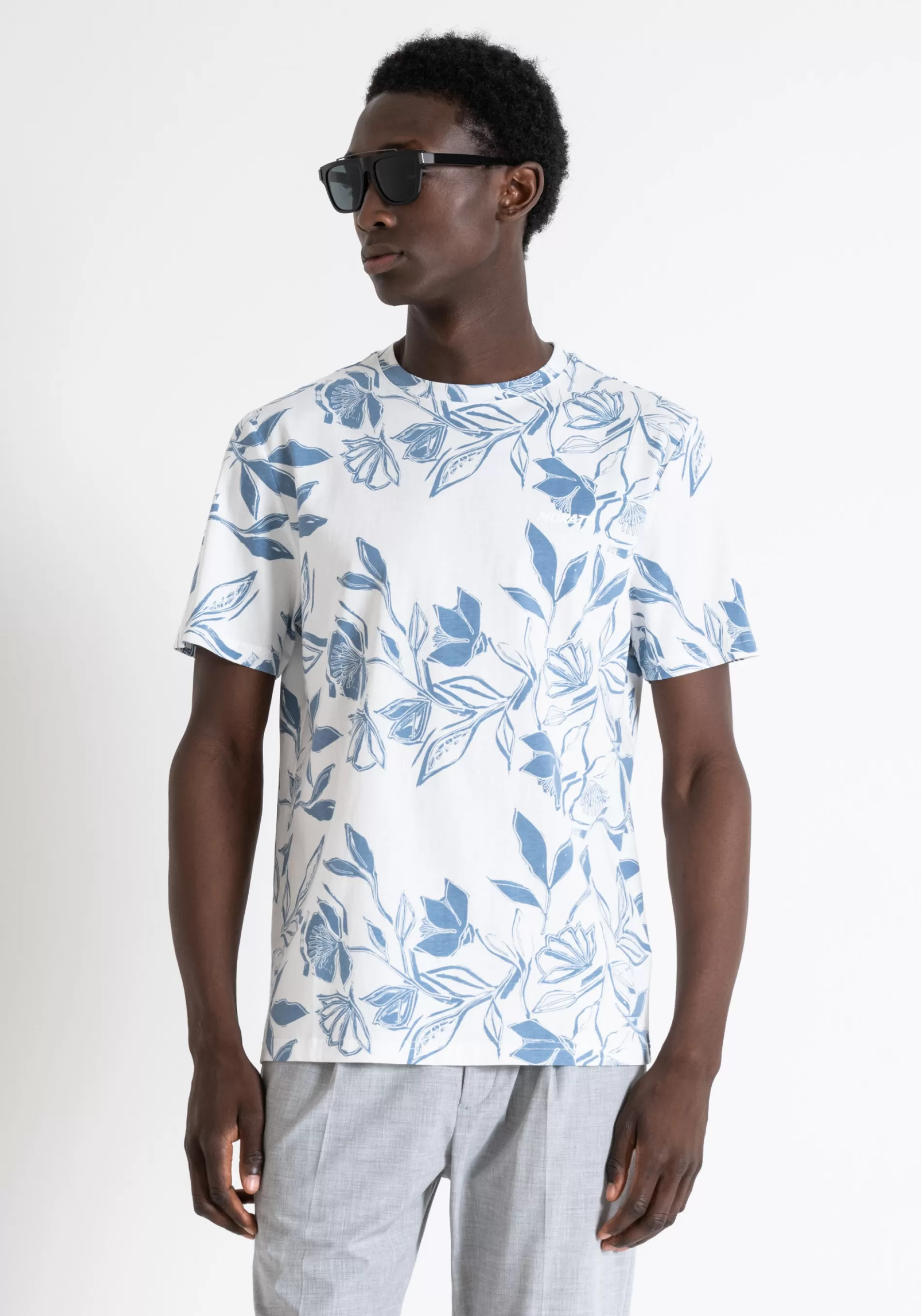 Fashion REGULAR FIT T-SHIRT IN PRINTED COTTON JERSEY WITH RUBBERIZED INJECTION LOGO PRINTING T-shirts and Polo