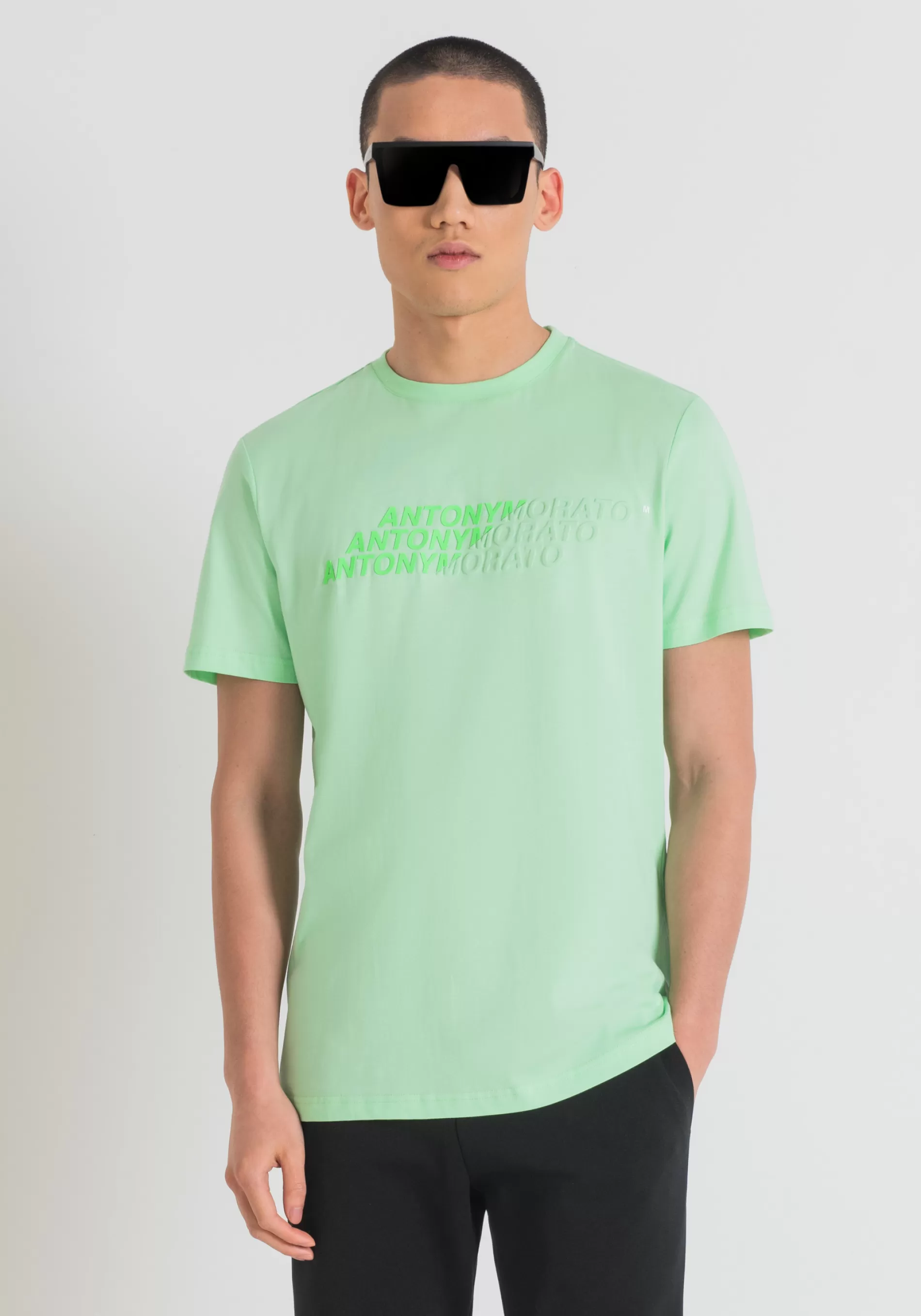 Cheap REGULAR FIT T-SHIRT IN PURE COTTON WITH FRONT LOGO PRINT T-shirts and Polo