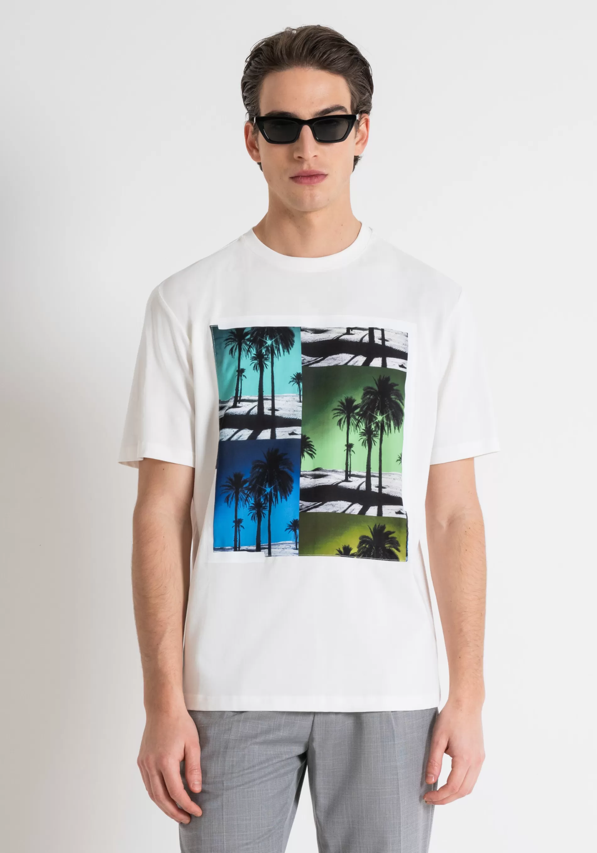 Cheap RELAXED FIT COTTON JERSEY T-SHIRT WITH PRINTED CONTRAST IN COTTON VISCOSE T-shirts and Polo