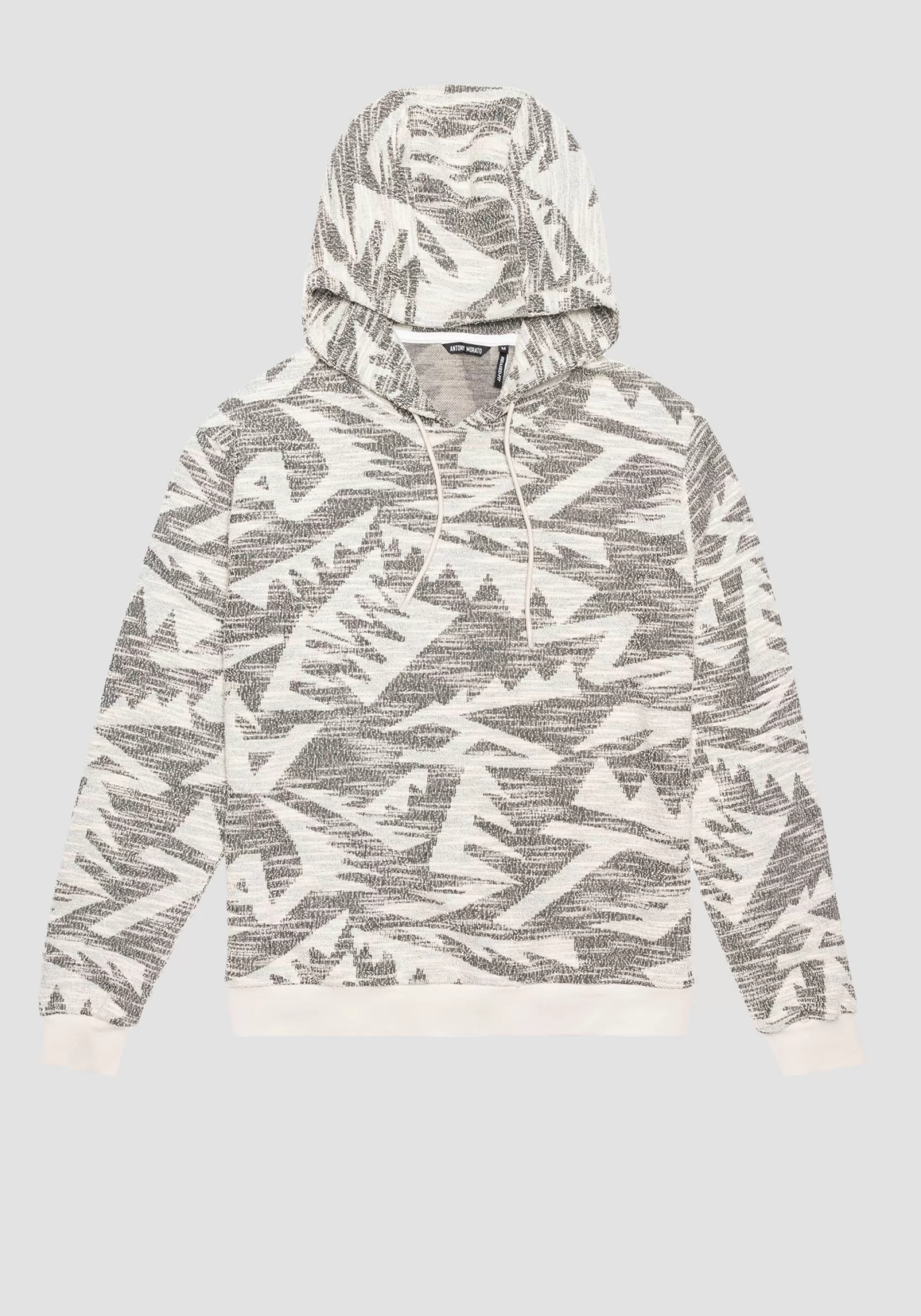 New RELAXED FIT SWEATSHIRT IN STRUCTURED ELASTIC COTTON BLEND WITH LOGO PLAQUE Sweatshirts
