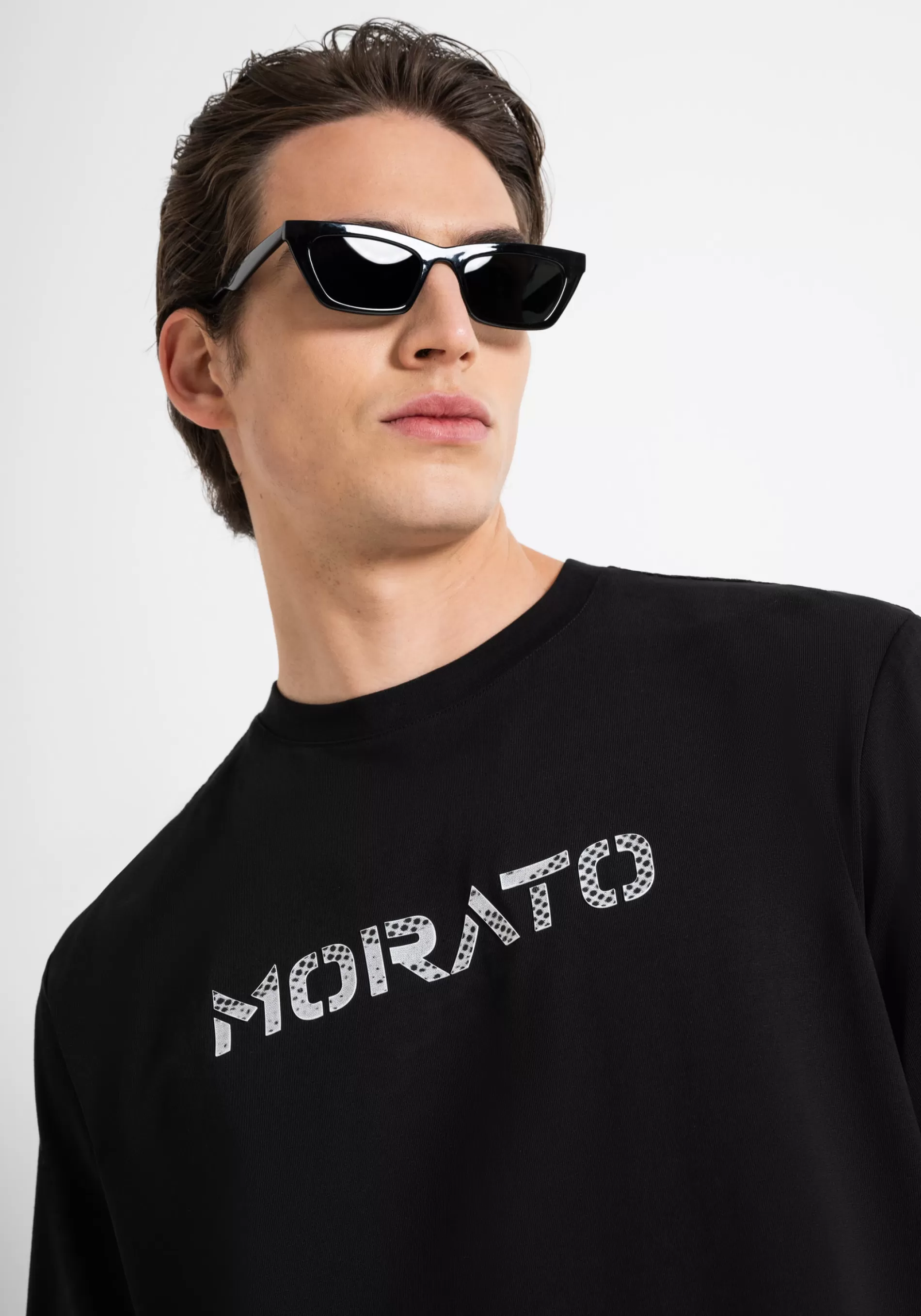 Sale RELAXED FIT T-SHIRT IN COTTON JERSEY WITH CONTRASTING RUBBERISED LOGO PRINT T-shirts and Polo