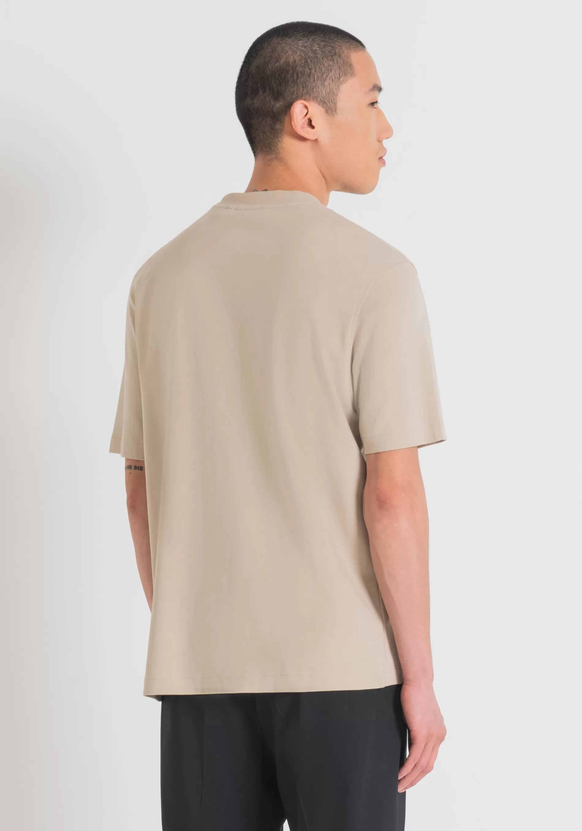 Cheap RELAXED FIT T-SHIRT IN COTTON JERSEY WITH EMBOSSED LOGO PRINT T-shirts and Polo