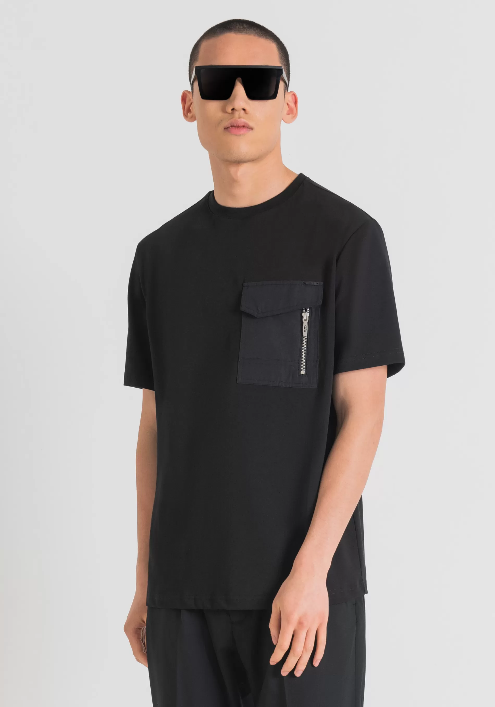 Cheap RELAXED FIT T-SHIRT IN COTTON JERSEY WITH POCKET AND LOGO PLAQUE T-shirts and Polo