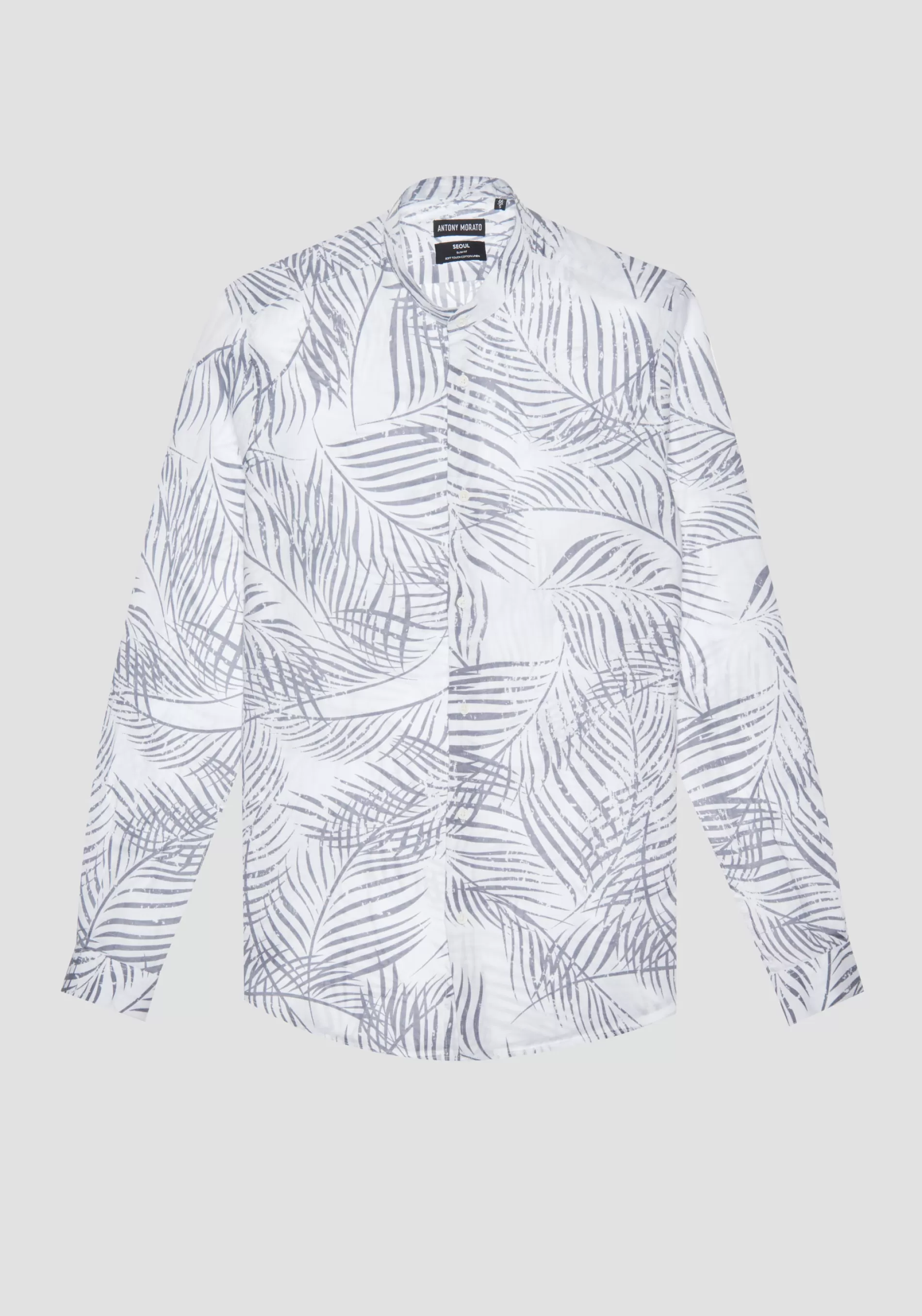 Cheap SEOUL SLIM FIT SHIRT IN PRINTED COTTON LINEN WITH SOFT HAND Shirts