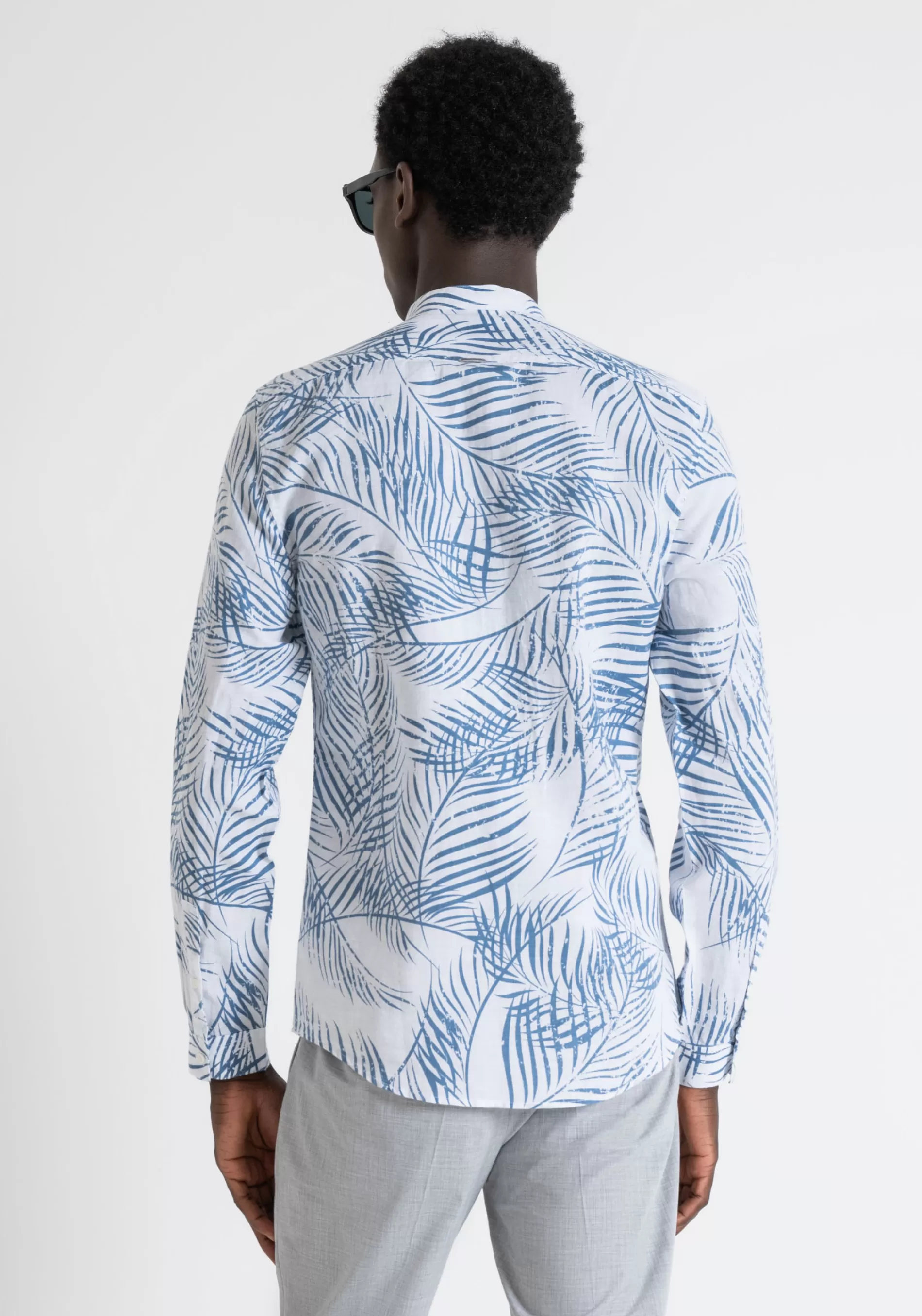 Outlet SEOUL SLIM FIT SHIRT IN PRINTED COTTON LINEN WITH SOFT HAND Shirts