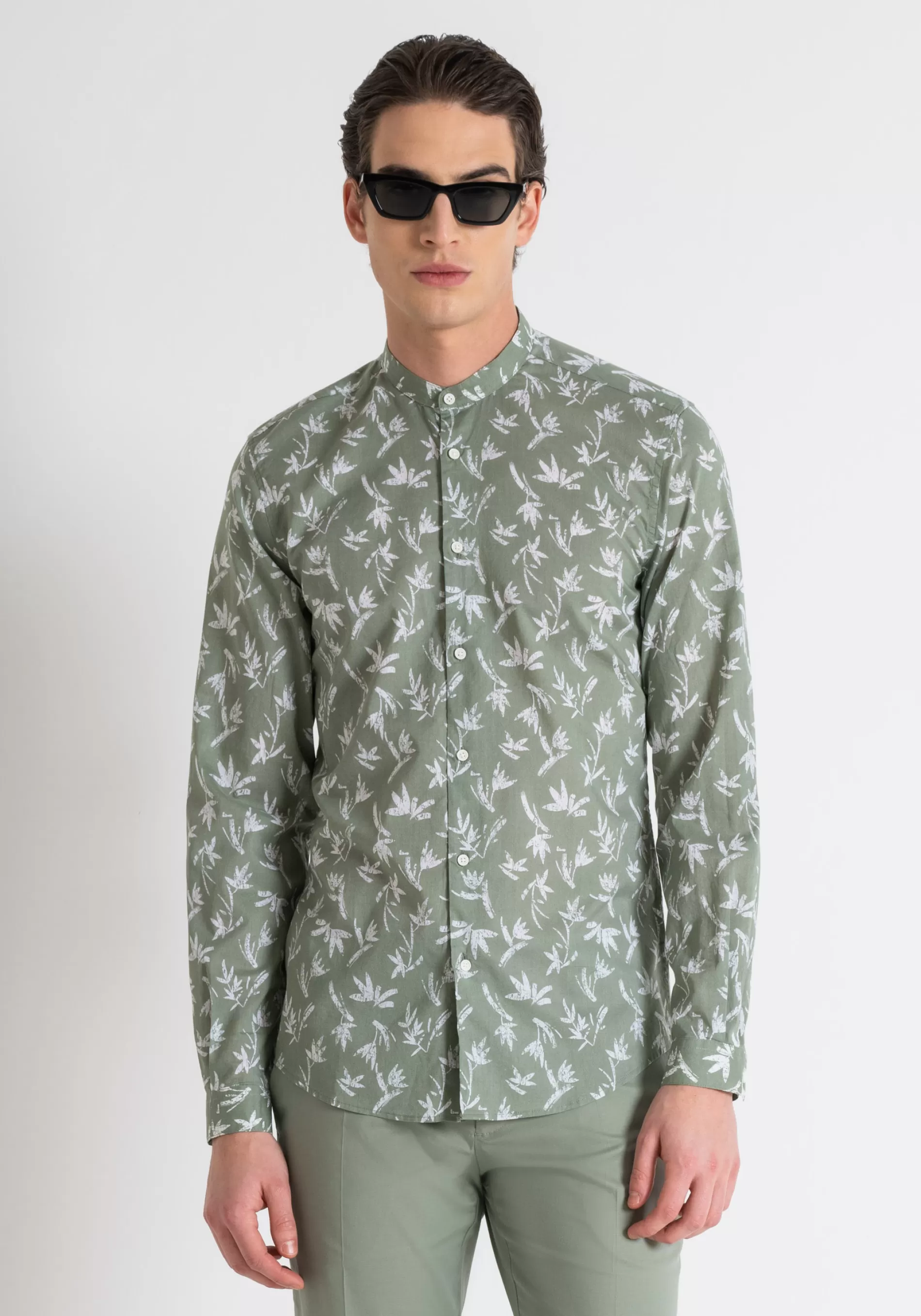 Best SEOUL SLIM FIT SHIRT IN PRINTED COTTON WITH SOFT HAND Shirts