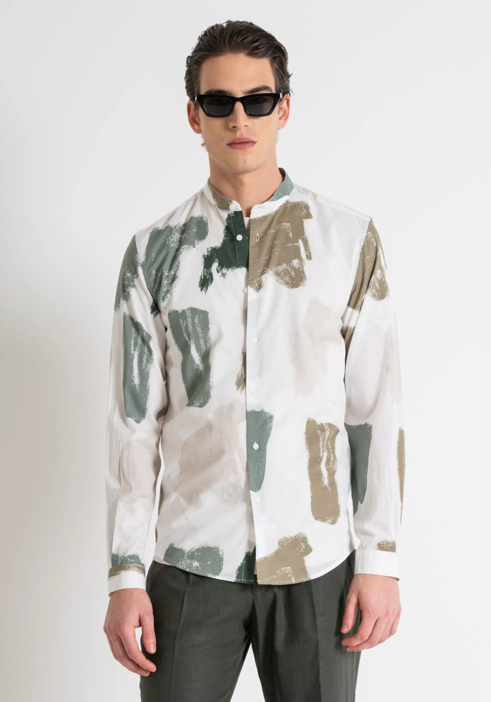 Store SEOUL SLIM FIT SHIRT IN PRINTED COTTON WITH SOFT HAND Shirts
