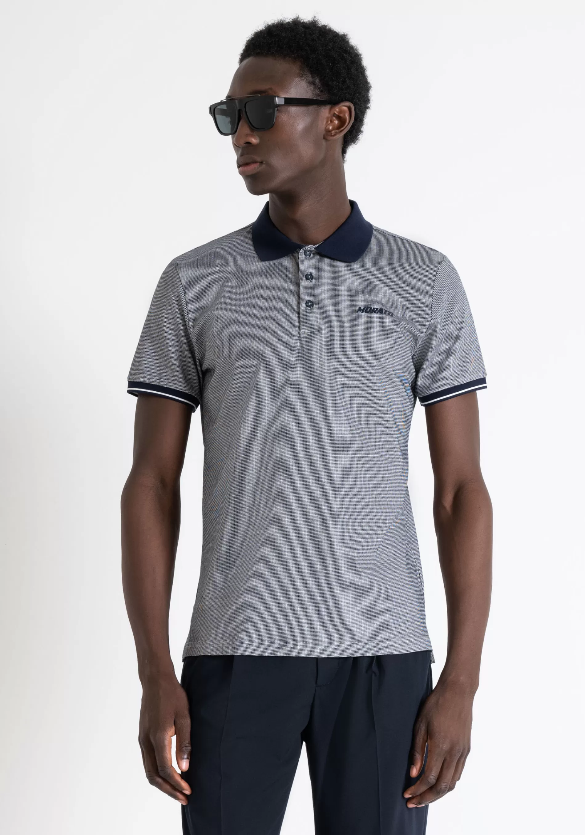 Best Sale SLIM FIT ARMORED MERCERIZED COTTON POLO WITH INJECTION-MOLDED RUBBERIZED LOGO PRINT T-shirts and Polo