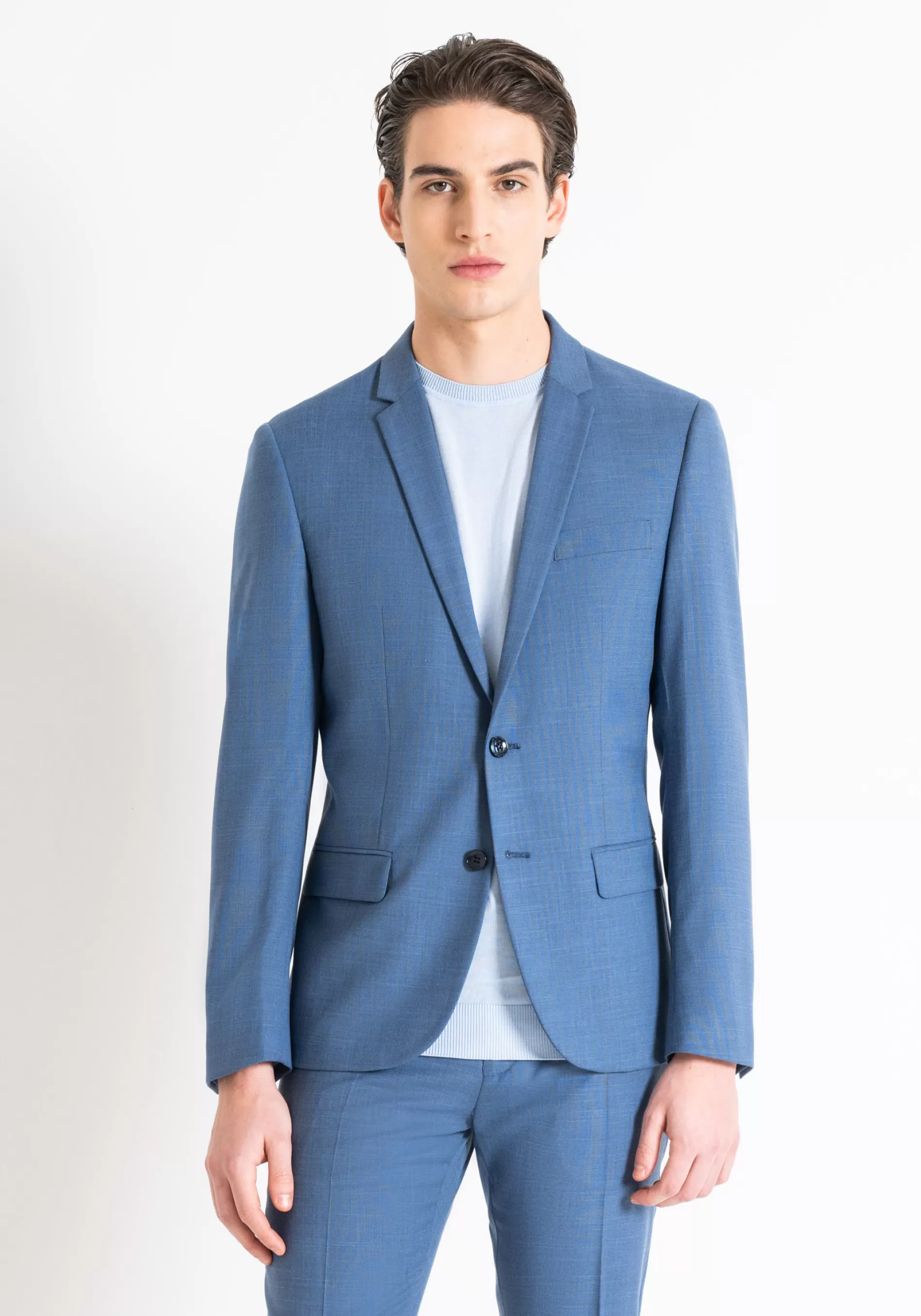 Online SLIM FIT BONNIE JACKET IN STRETCH VISCOSE BLEND WITH FLAME EFFECT Jackets and Gilet